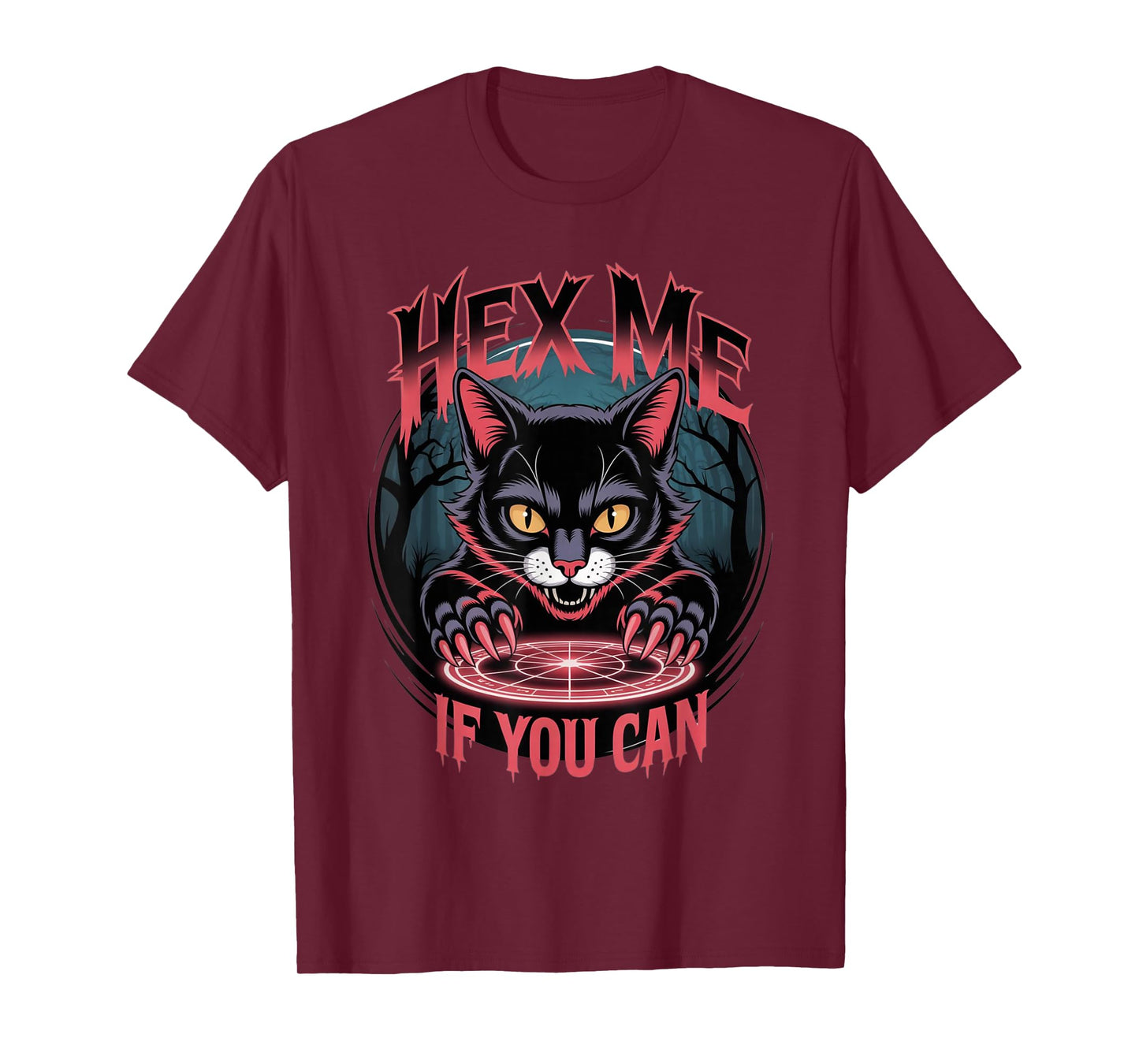 Hex Me If You Can Halloween Shirt Black Cat Witch Spell T-Shirt