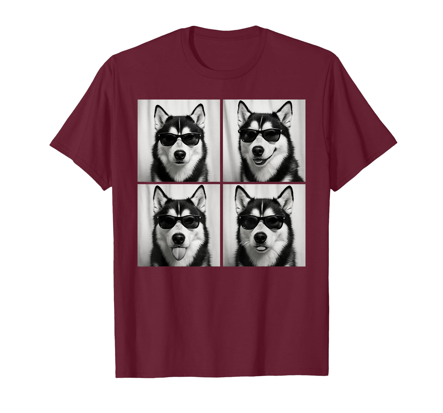 Funny Siberian Husky Lover Cute Huskies Dog Photo Booth Men Women Kids T-Shirt