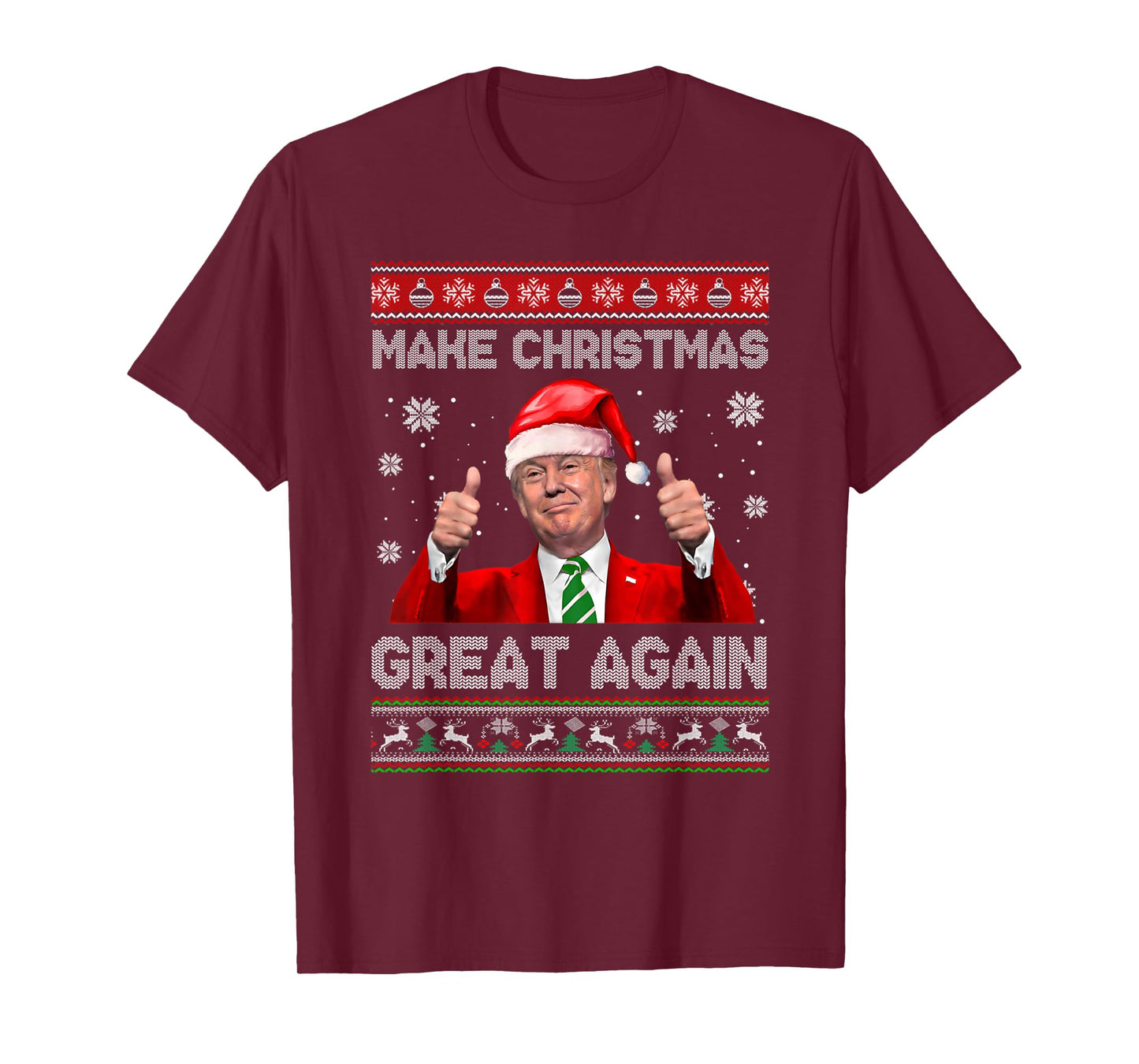 Make Christmas Great Again Xmas Funny Trump Pajamas Ugly T-Shirt