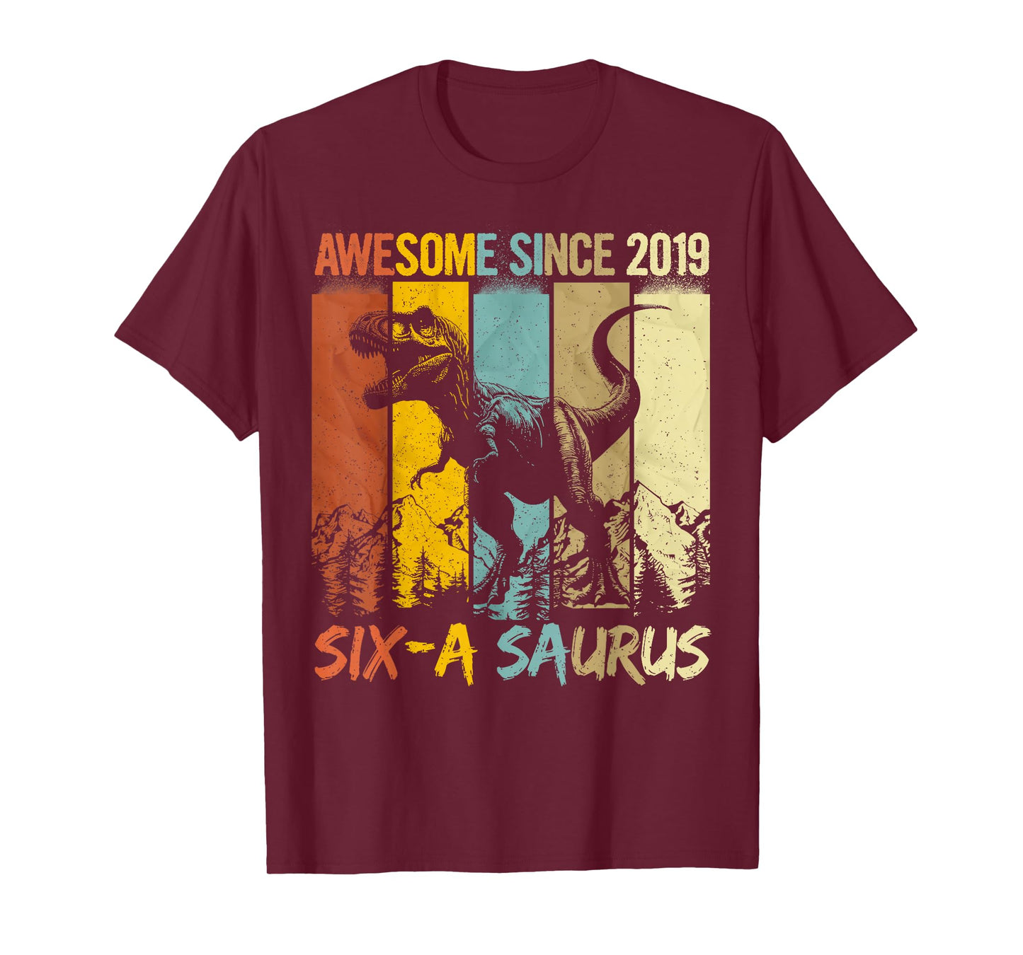 6 Year Old Dinosaur 6th Birthday T Rex Dino Six A Saurus T-Shirt