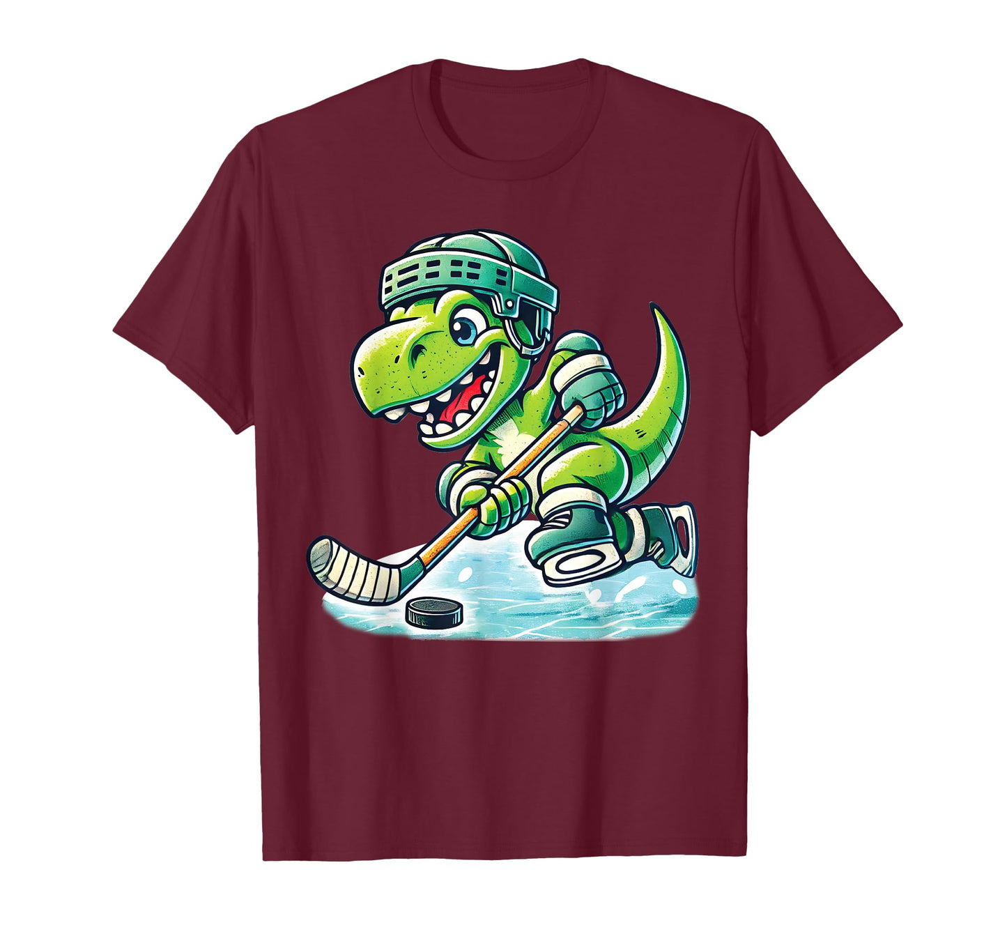 Hockeysaurus Dinosaur Ice Hockey Trex Kids Boys Ice Hockey T-Shirt