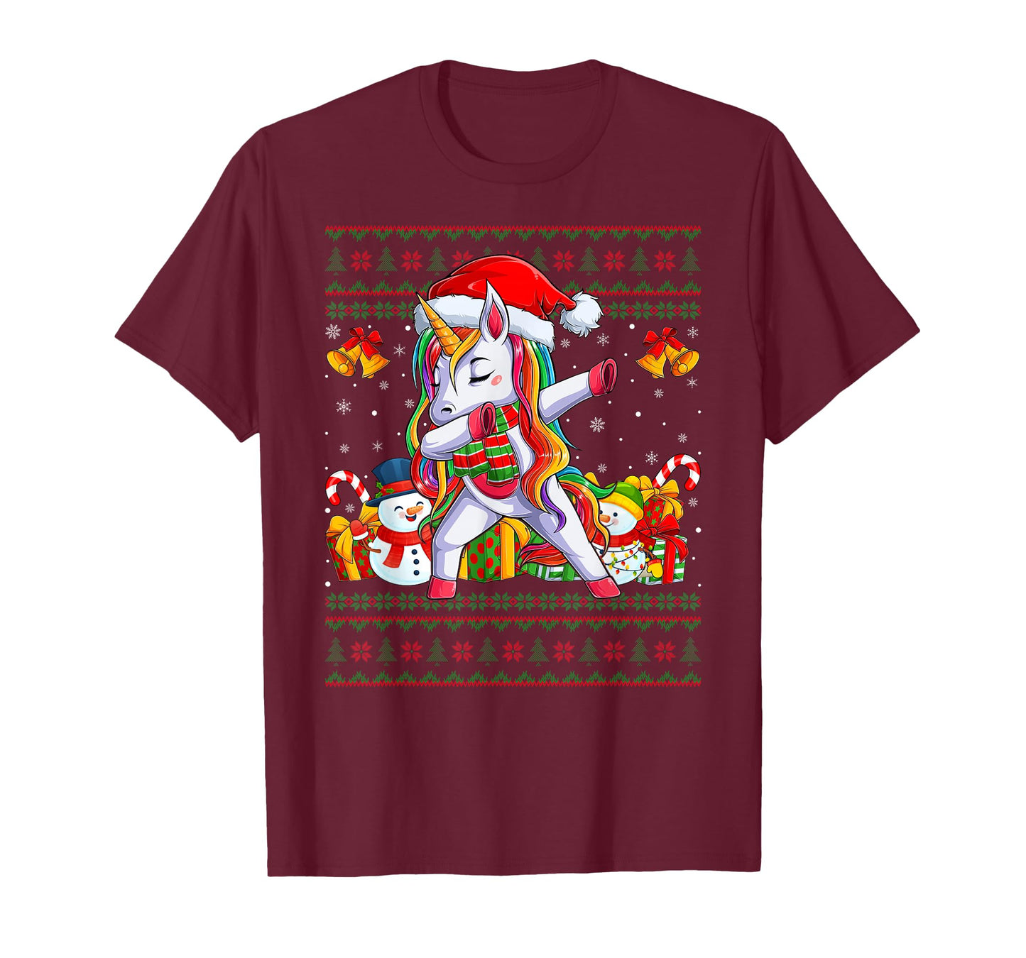Unicorn Ugly Christmas Sweaters Funny Dabbing Unicorn Xmas T-Shirt