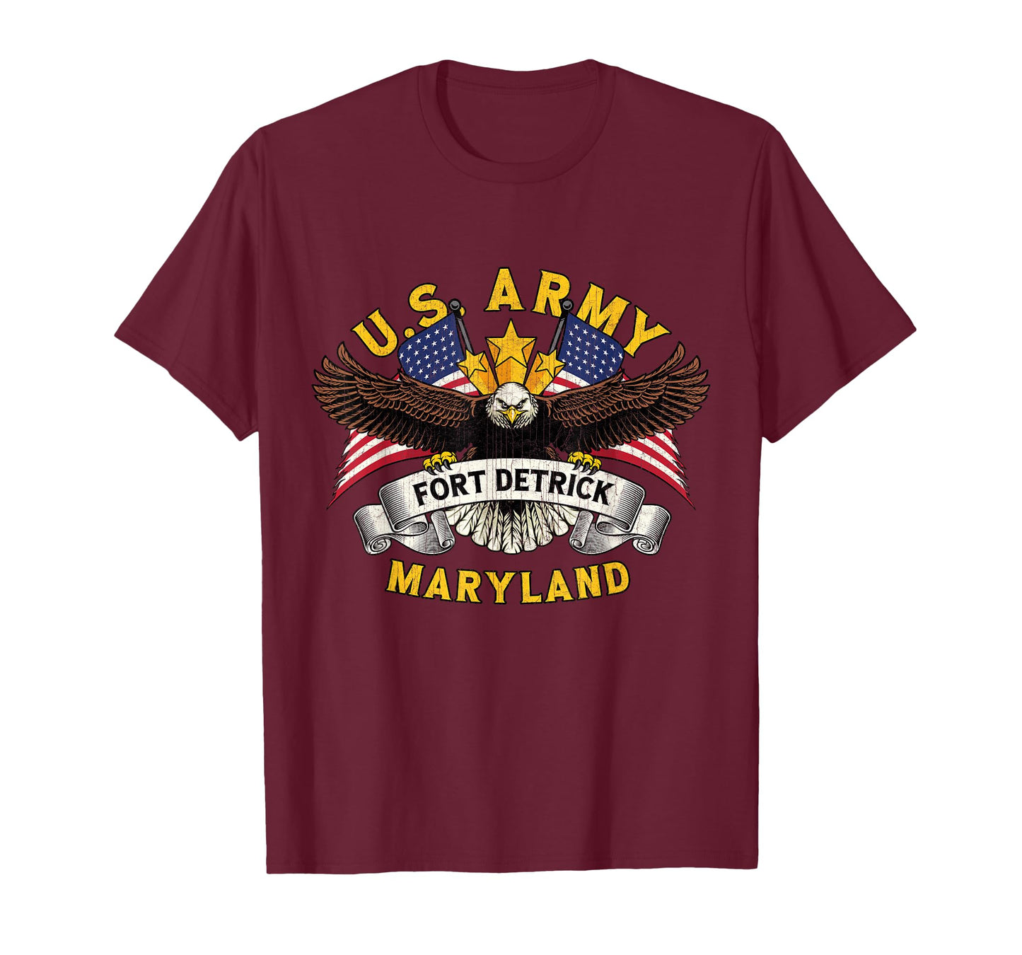 Fort Detrick Maryland MD Vintage Military Base Veterans Day T-Shirt