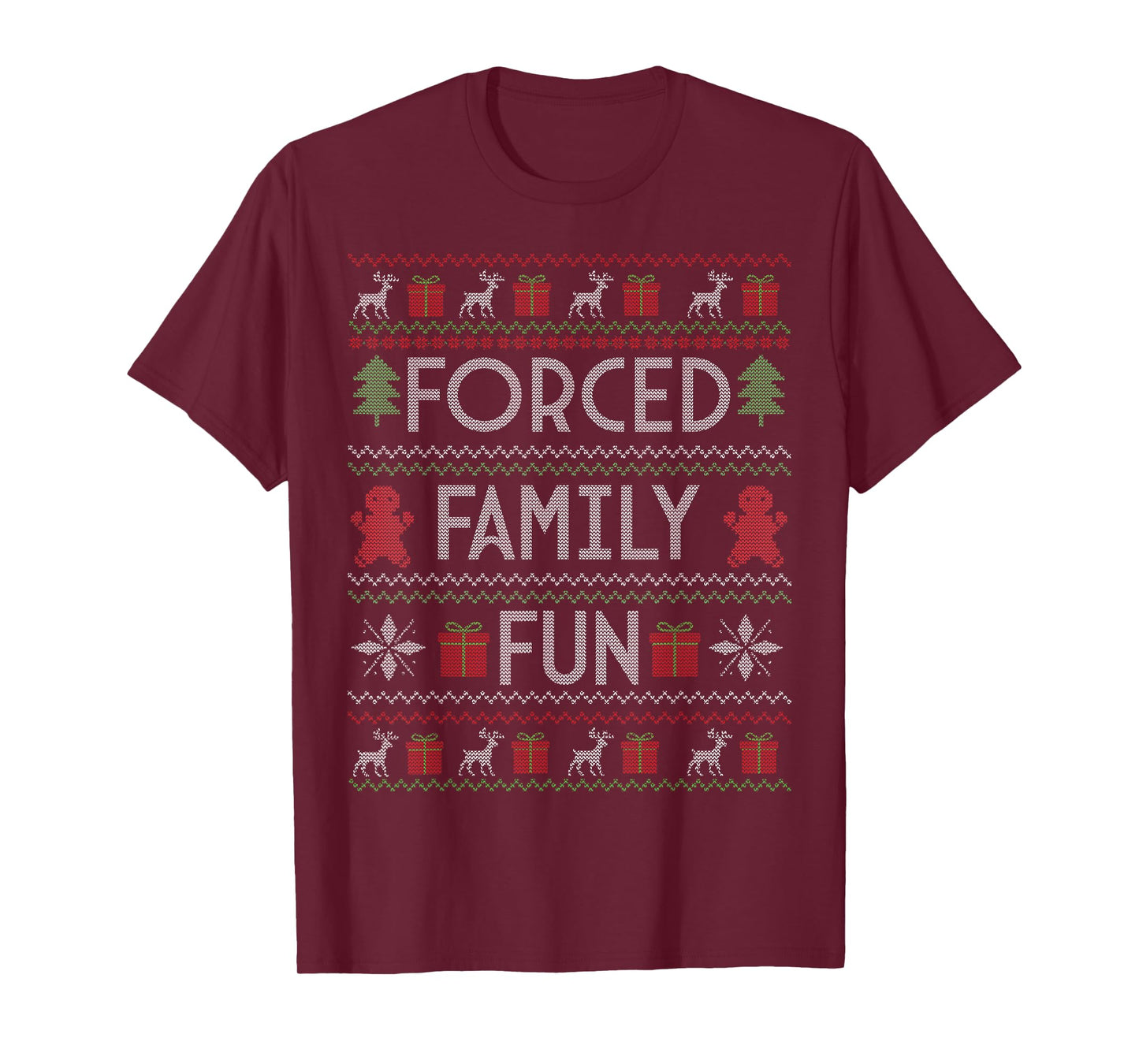 Forced Family Fun Merry Christmas Funny Ugly Christmas T-Shirt