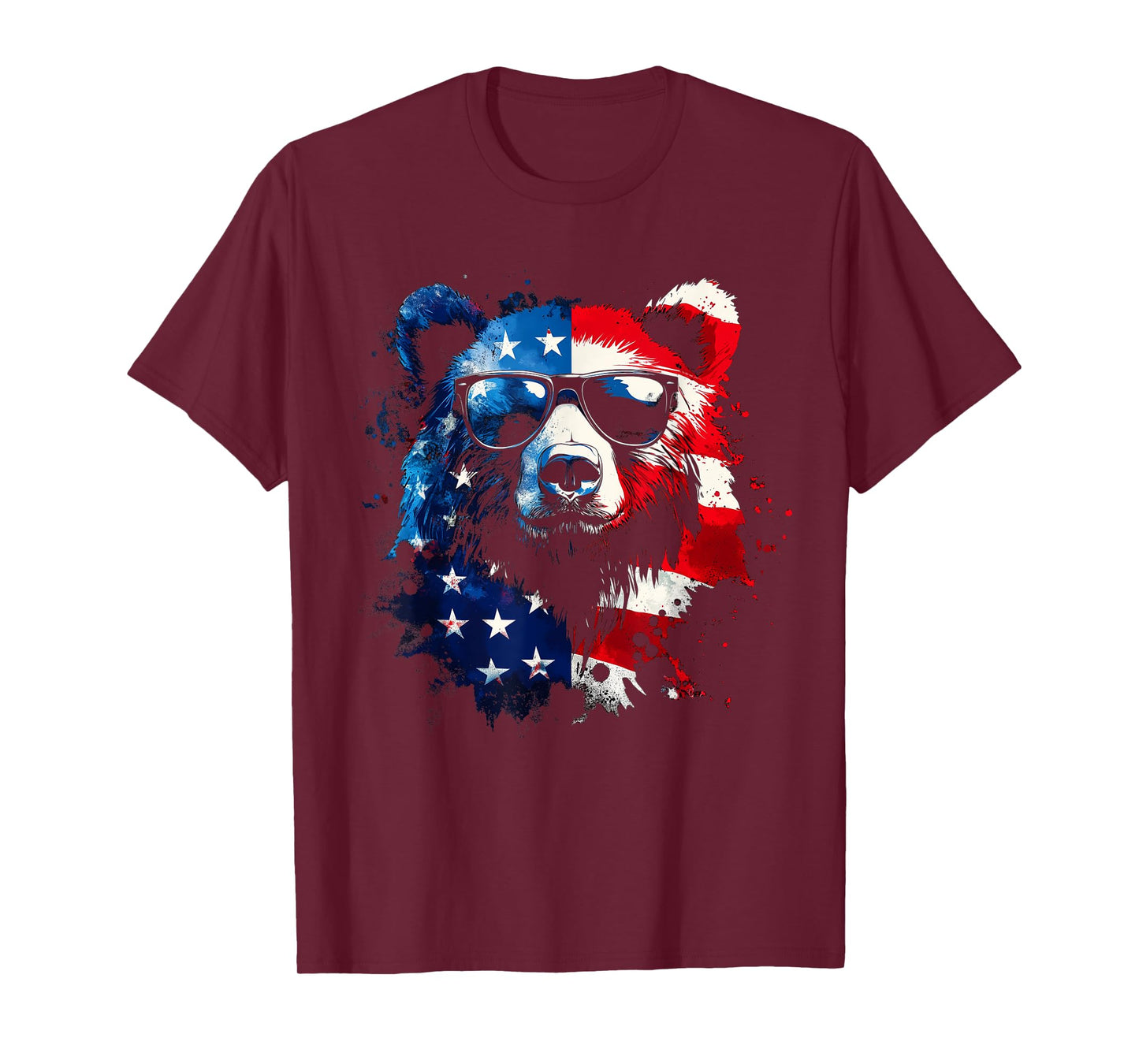 Patriotic Bear American Flag Grizzly Bear 4th Of July T-Shirt
