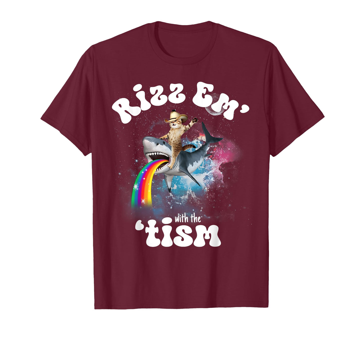 Rizz Em With The Tism Funny Meme Y2K Cat Autism Awareness Men Women Kids T-Shirt