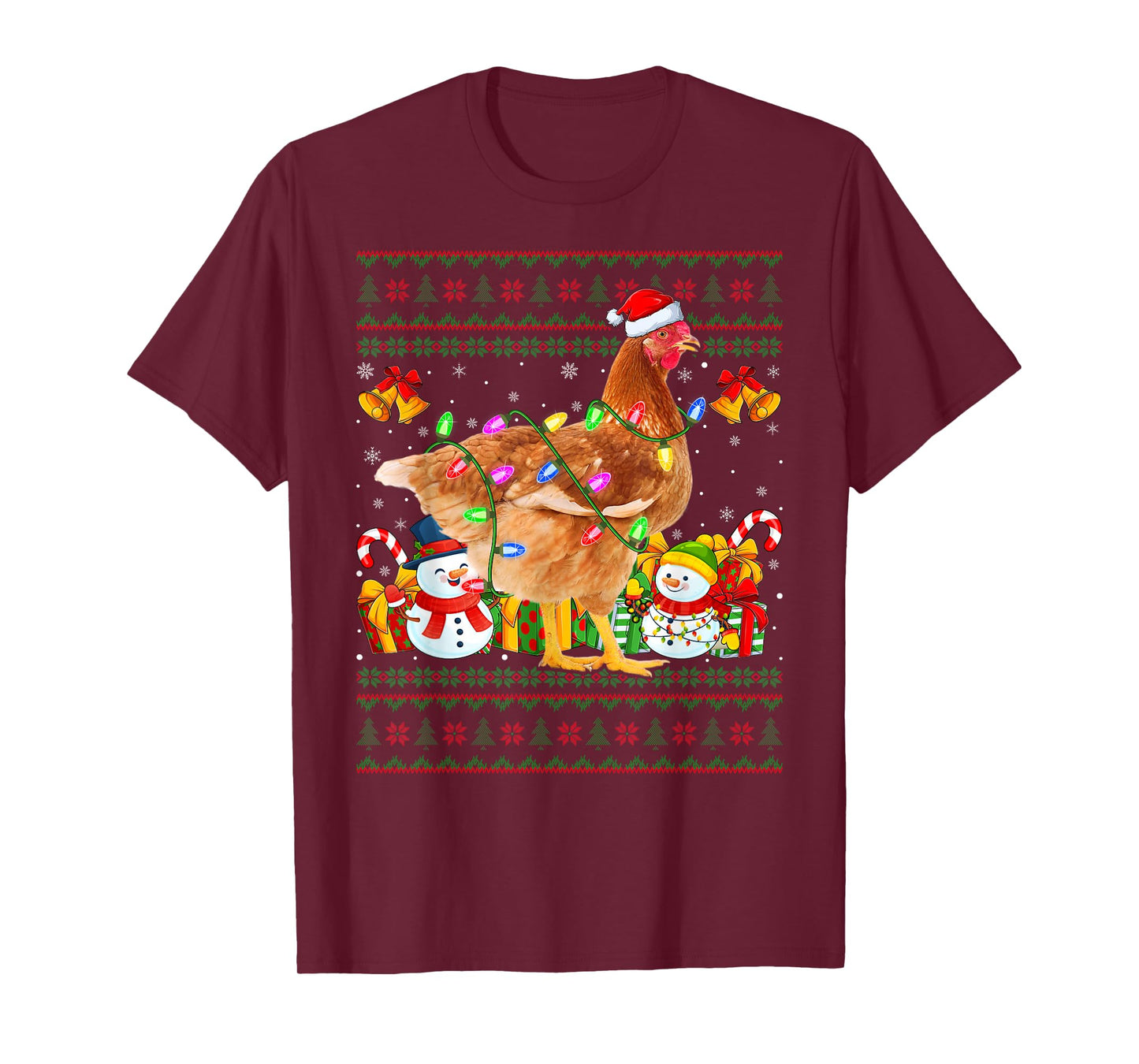 Chicken Ugly Christmas Sweaters Farm Animal Chicken Xmas T-Shirt