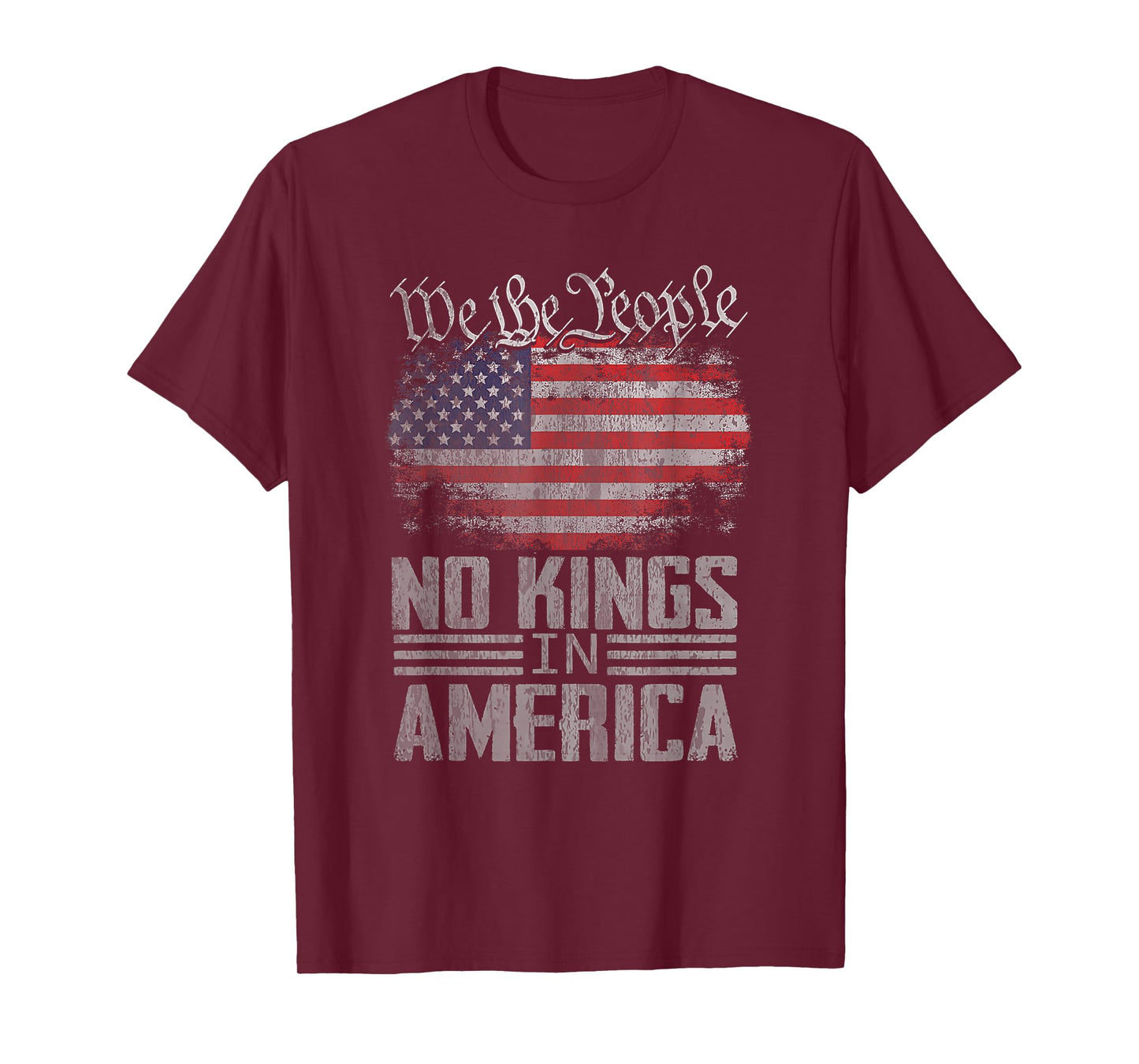 No Kings In America US Flag Vintage Men Women T-Shirt