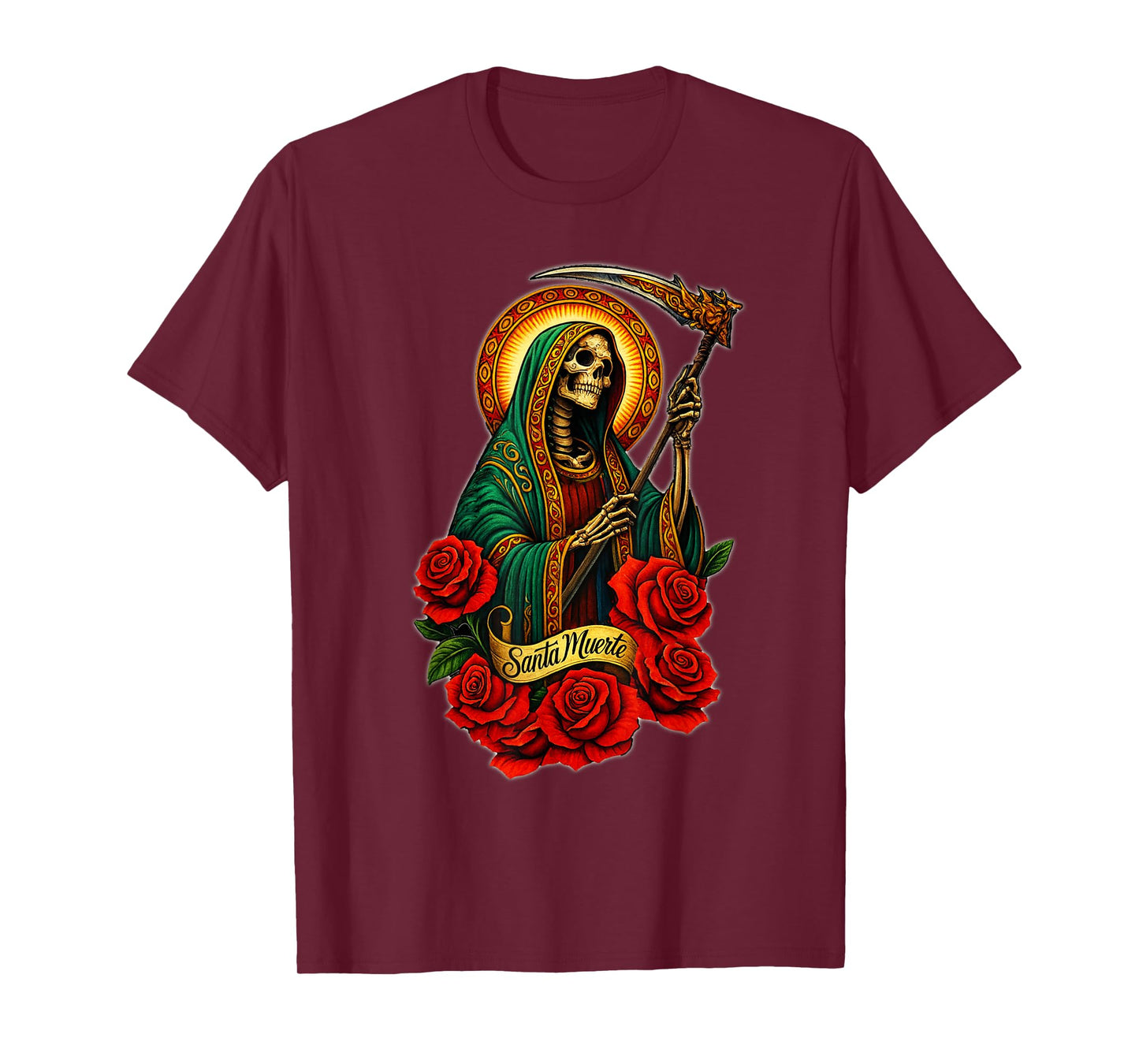 Santa Muerte Mexican Floral Saint Death T-Shirt
