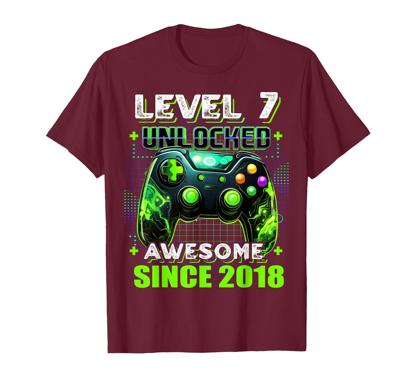 7th Birthday Boy Level 7 Gamer 7 Year Video Game Party T-Shirt