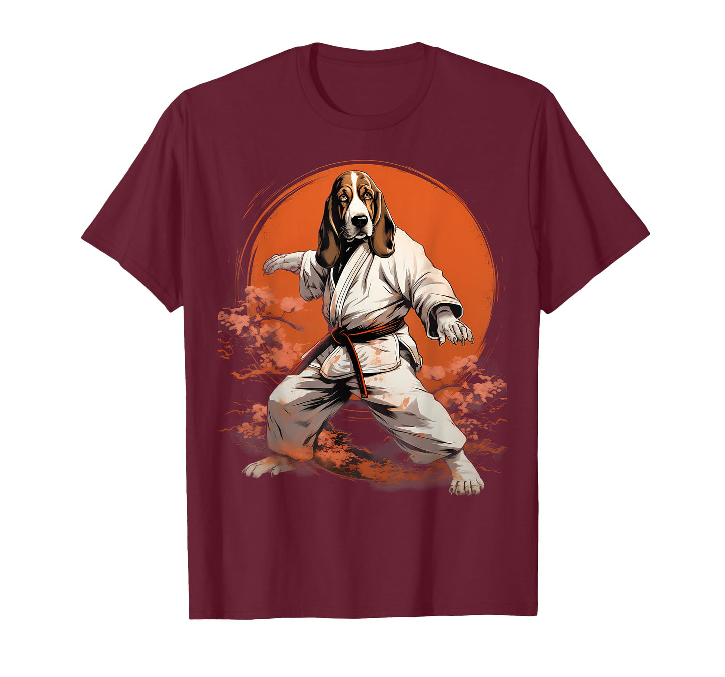 MMA Basset Hound Dog Karate T-Shirt