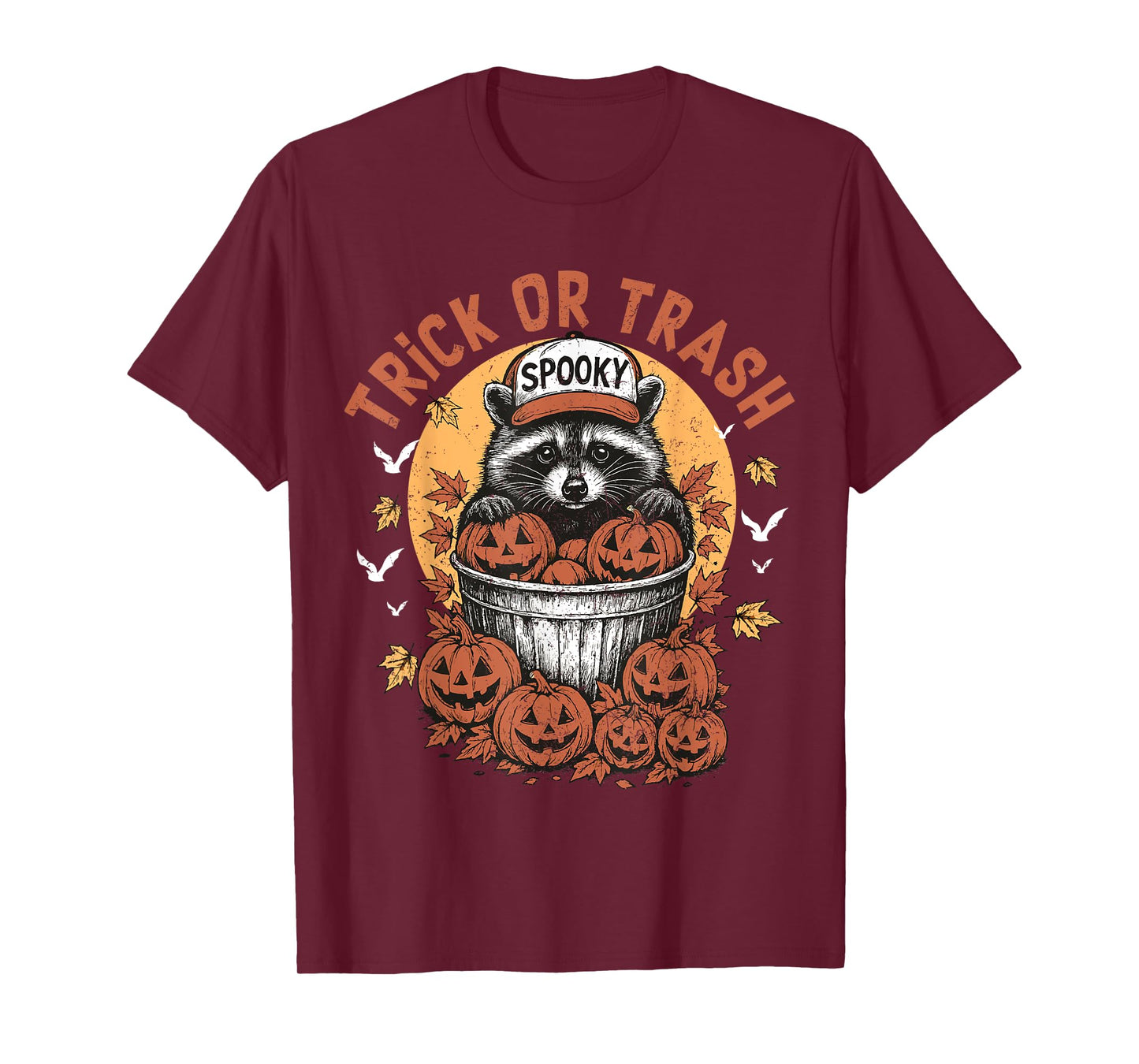 Trick or Trash Treat Funny Raccoon Halloween Ghost Costume T-Shirt