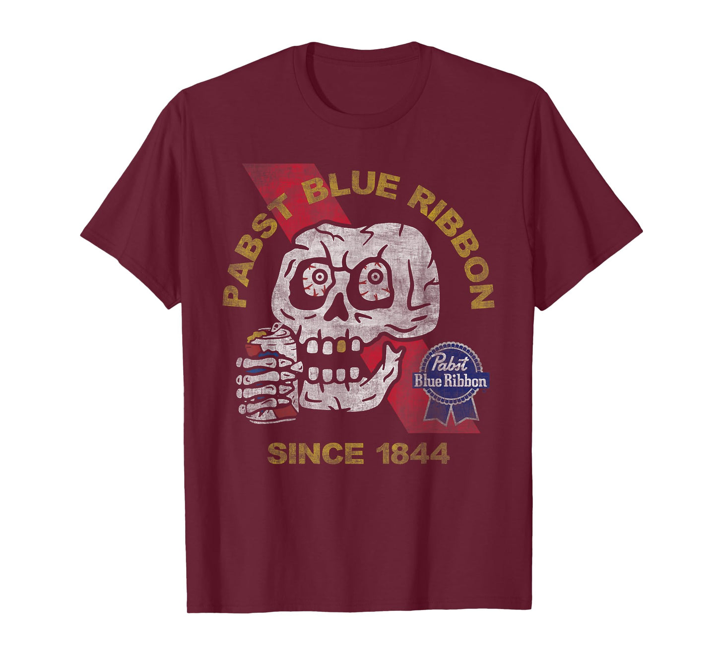 Weathered Pabst Beer Skull Since 1844 T-Shirt