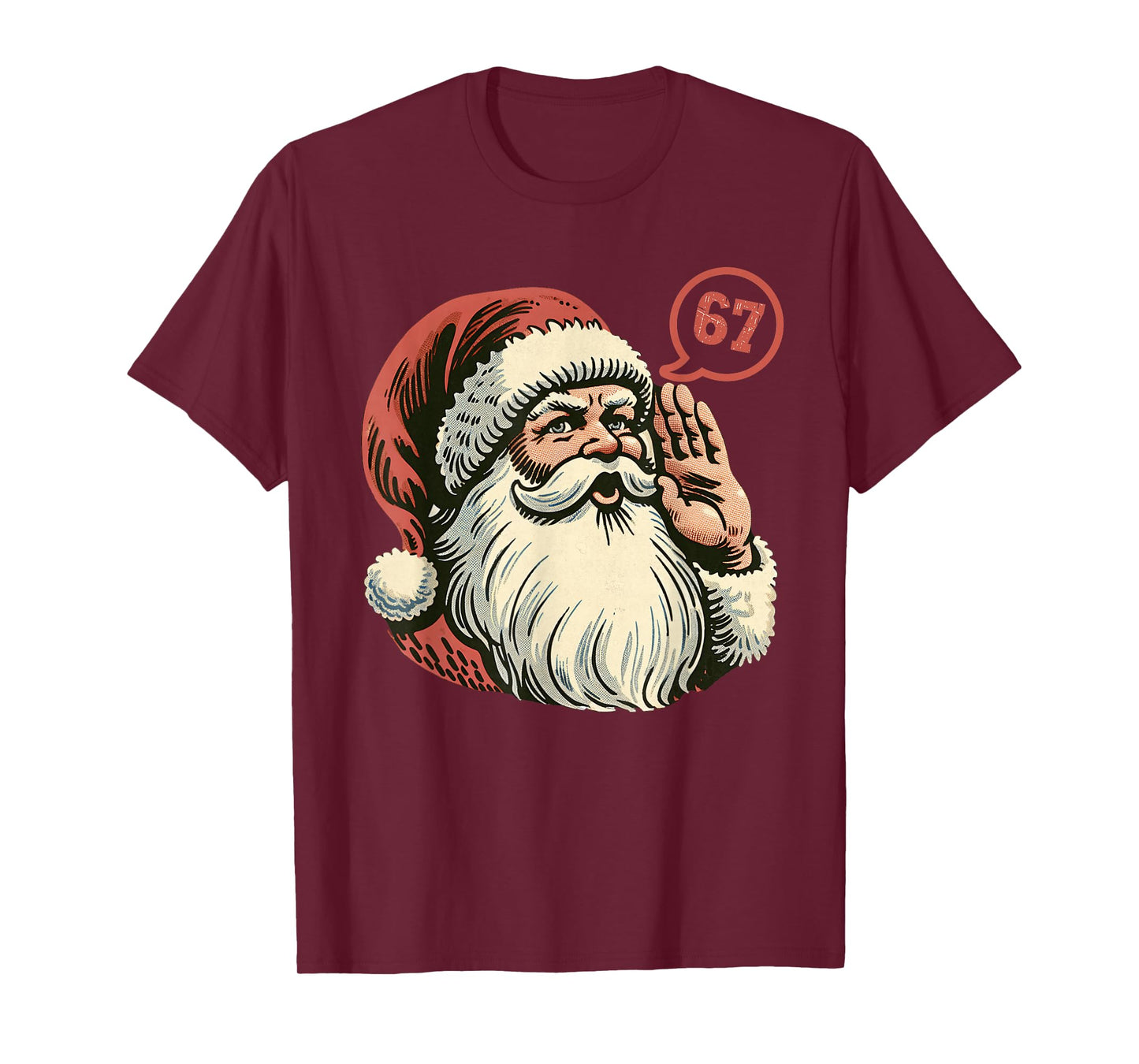 67 Christmas Funny Six Seven Meme Brainrot Santa Claus Boys T-Shirt