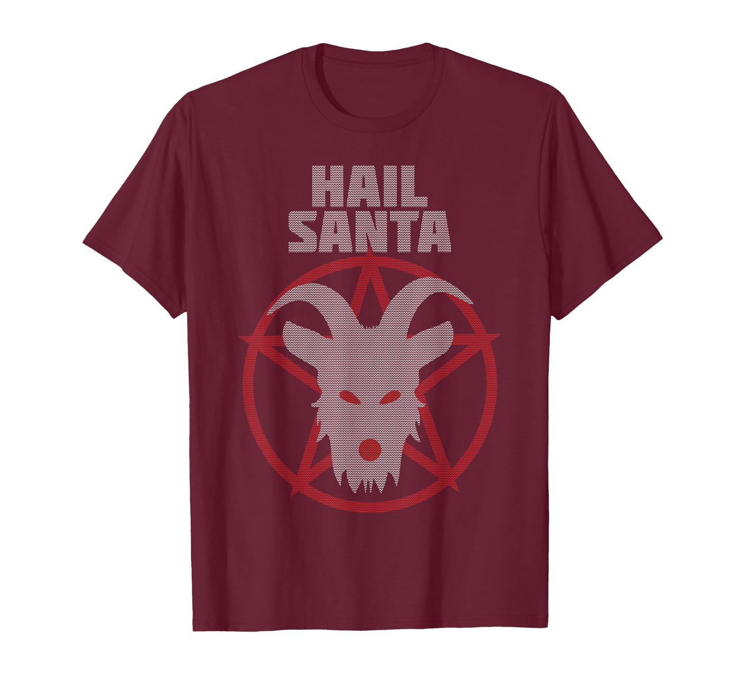 Hail Santa Goat Pagan Solstice Gothic Metal Christmas Ugly T-Shirt