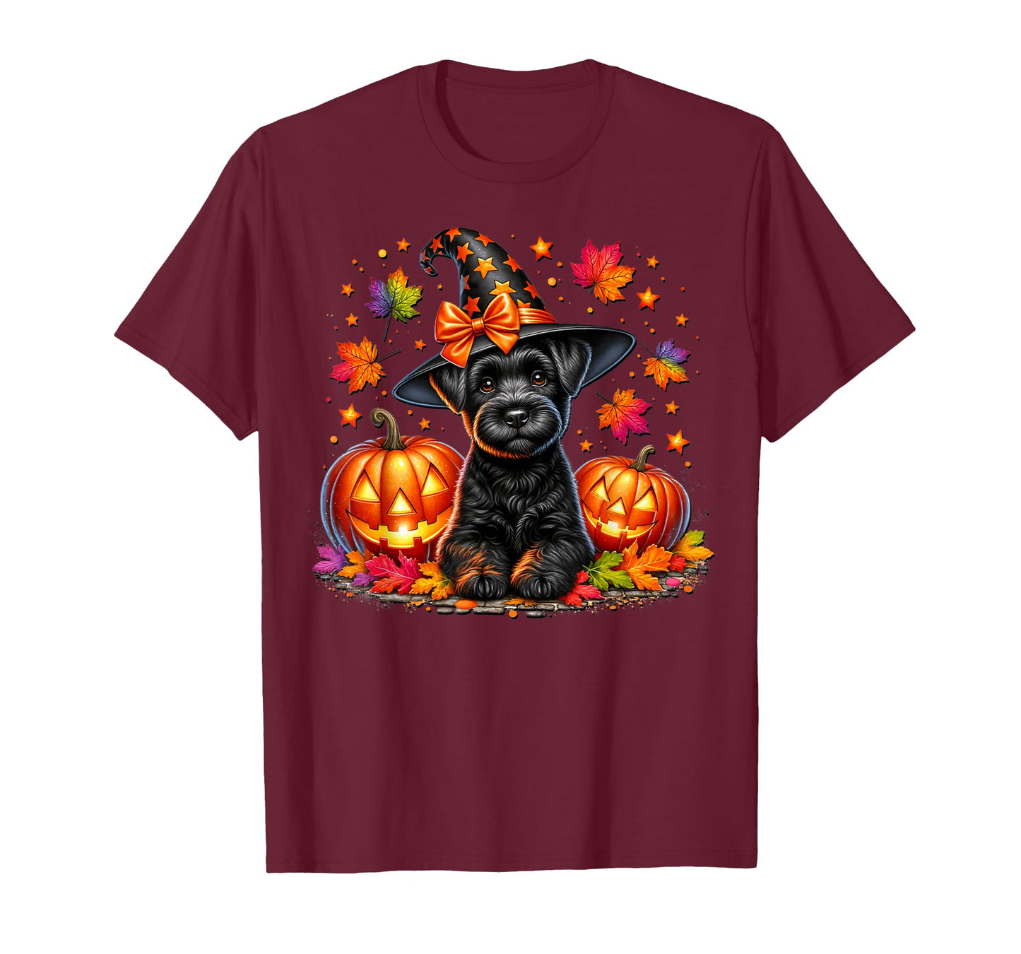 Schnauzer Halloween and Fall Pumpkins for Schnauzer Mom T-Shirt