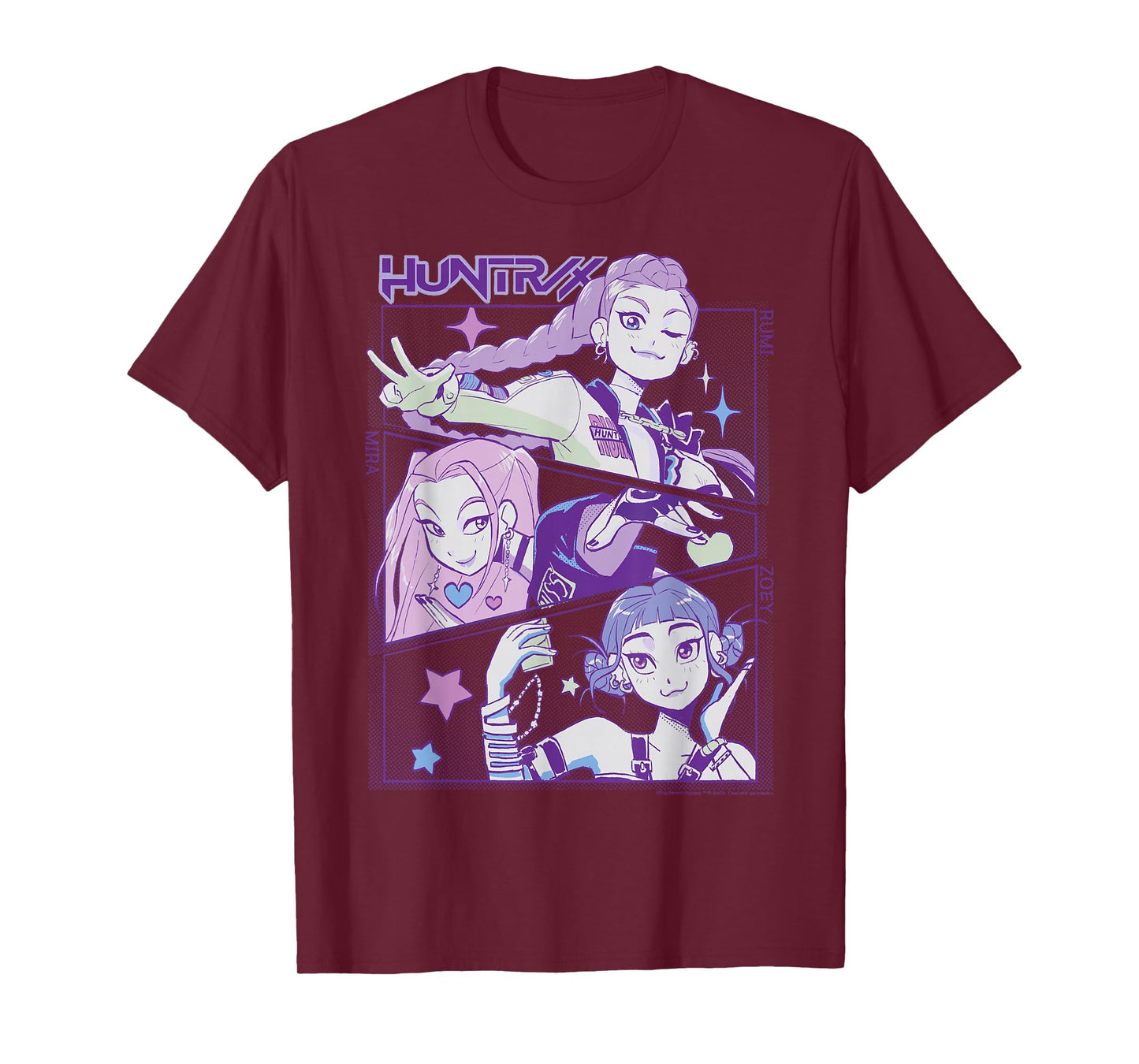 Kpop Demon Hunters Halloween Huntrix Cute Animated Panels T-Shirt