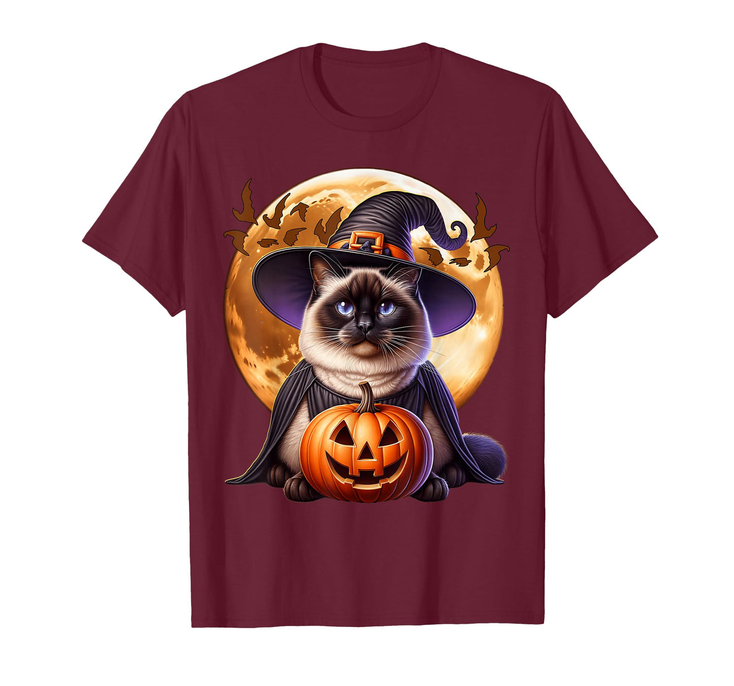Siamese Cat Halloween Siamese Cat Witch Halloween Cat T-Shirt