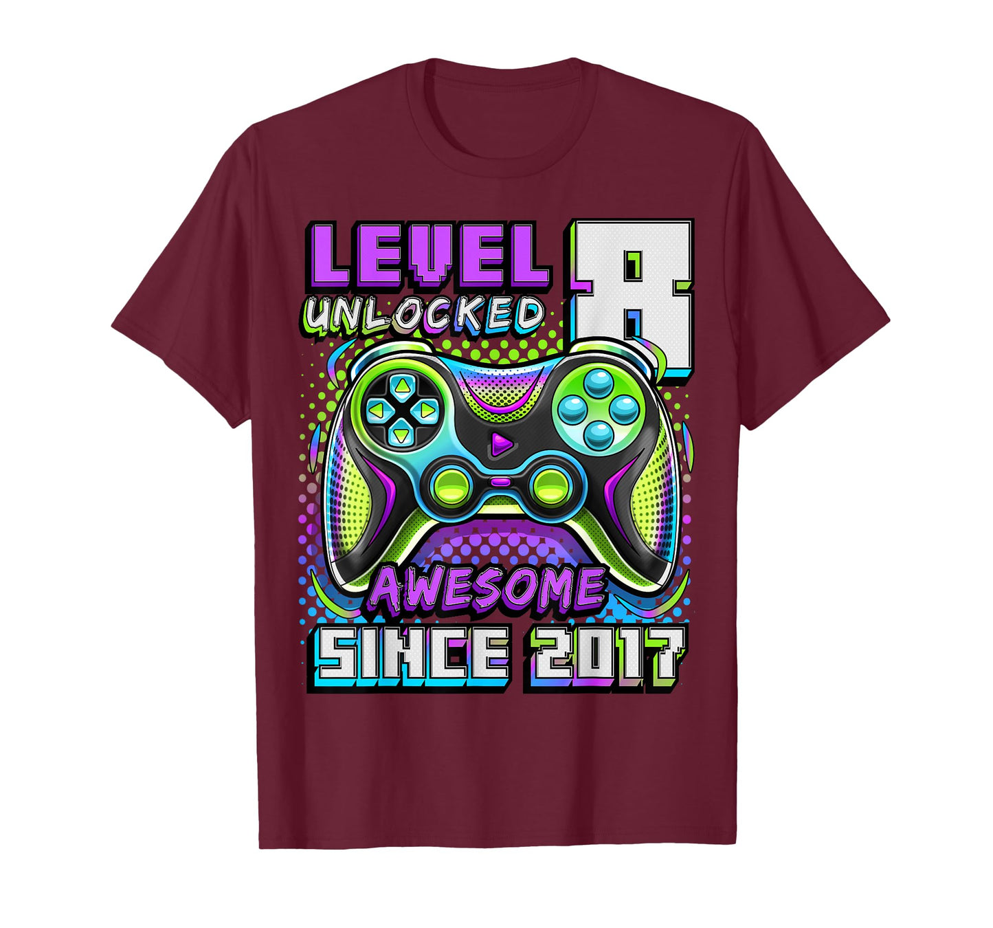 8th Birthday Boy Level 8 Gamer 8 Year Video Game Party T-Shirt