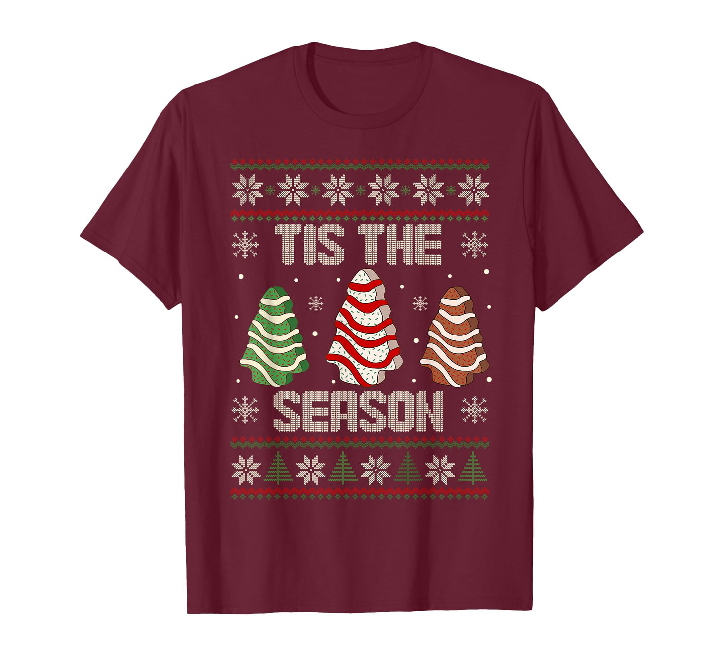 Tis The Season Christmas Tree Cakes Debbie Holiday T-Shirt