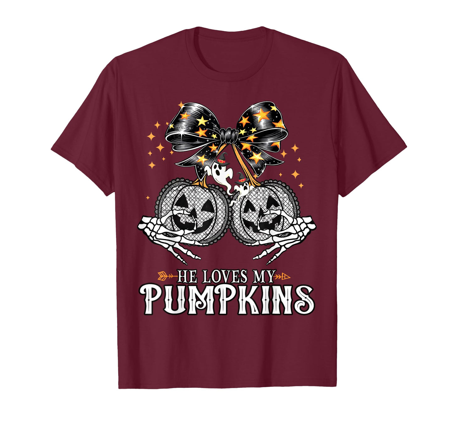 He Loves My Pumpkins I Like His Broomstick Halloween Couples T-Shirt