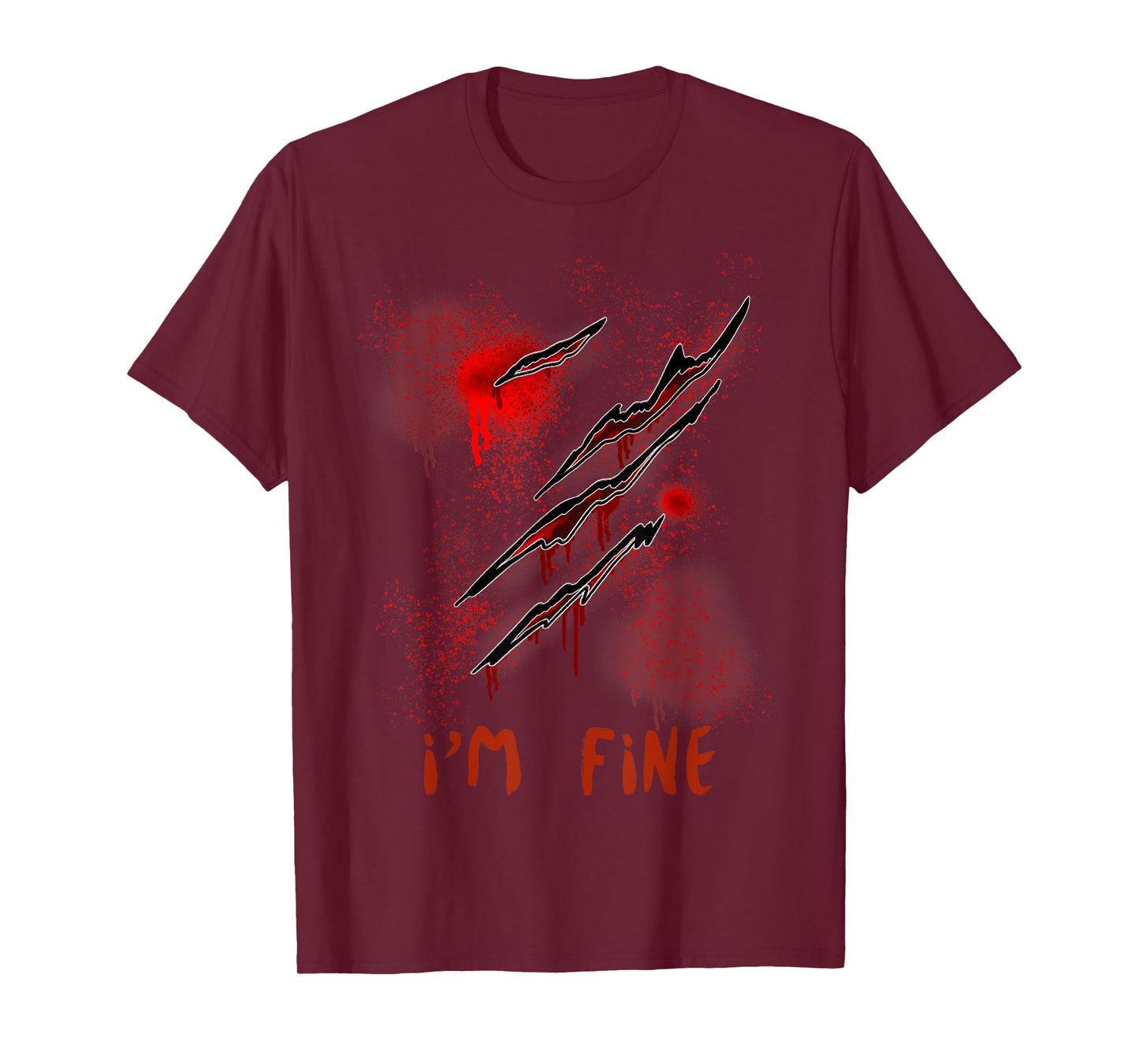 Im Fine With Blood Scary Halloween Men Women Horror T-Shirt