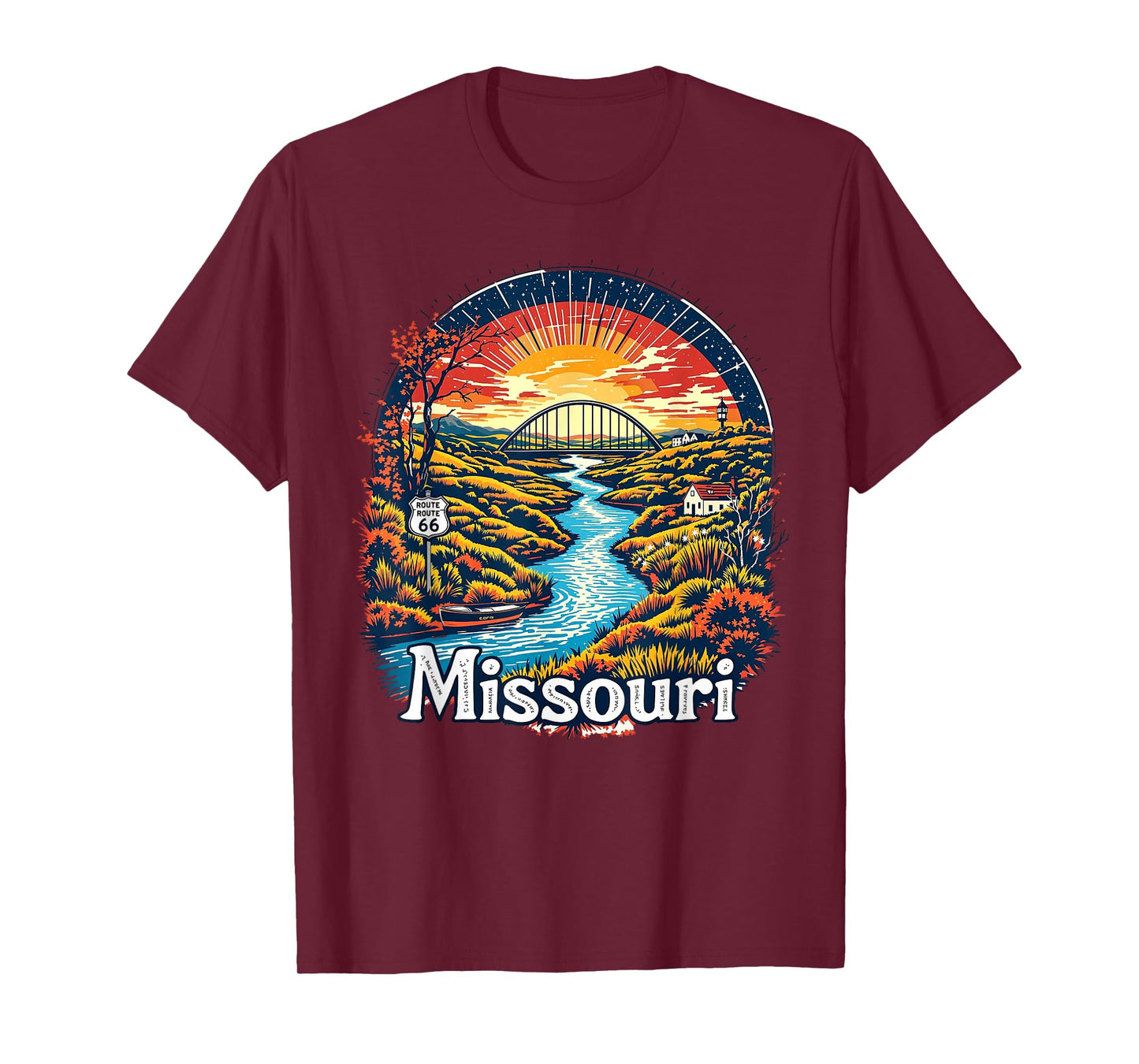 Retro Missouri Home State MO Nature Sunset Vintage T-Shirt