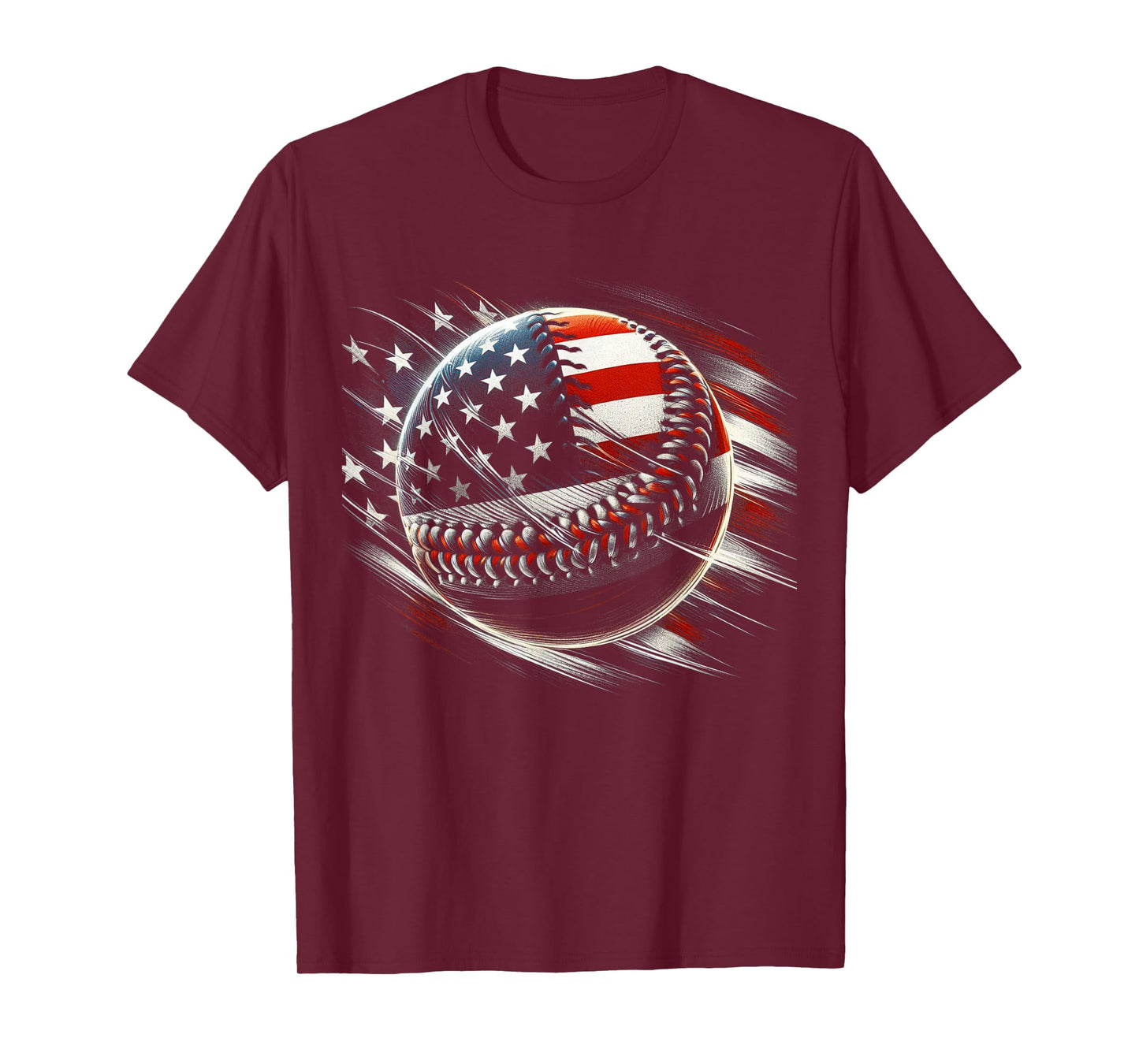 Baseball 4th Of July Men USA American Flag Boys Patriotic T-Shirt