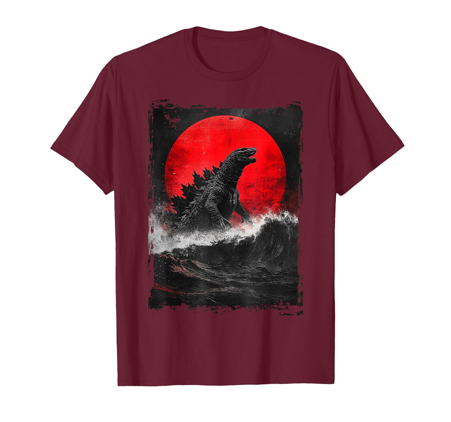 Japanese Kaiju Art T-Shirt: Unisex-Adults, Kids; Black; Small; Short Sleeve; Cotton, Polyester; Unique Kaiju Design