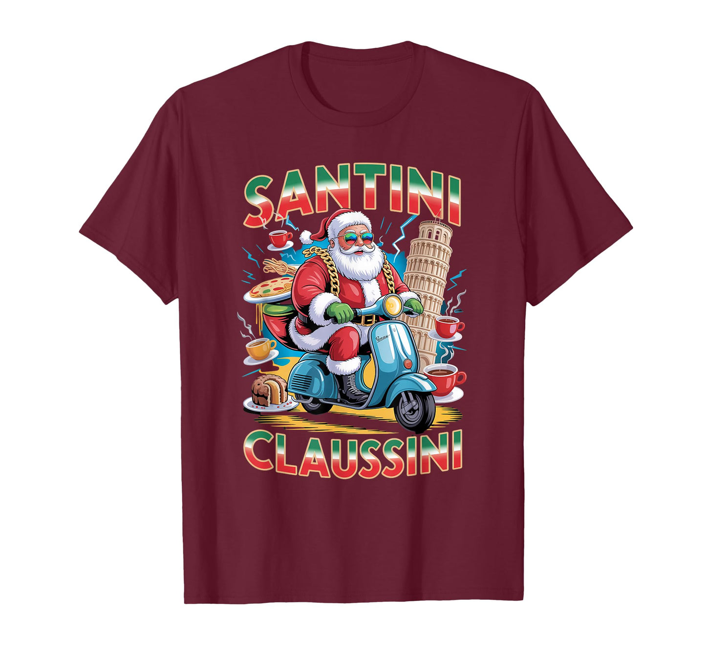 Italian Brainrot Christmas Santini Claussini Funny Santa T-Shirt