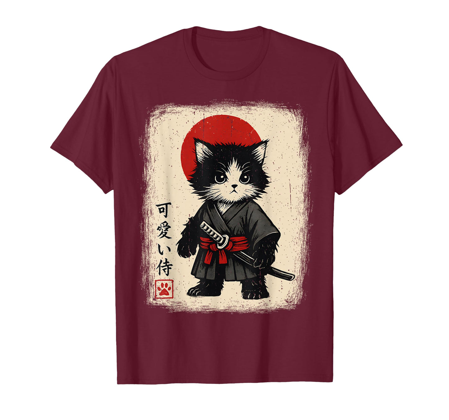 Samurai Cat Japanese Vintage Kawaii Funny Cats T-Shirt