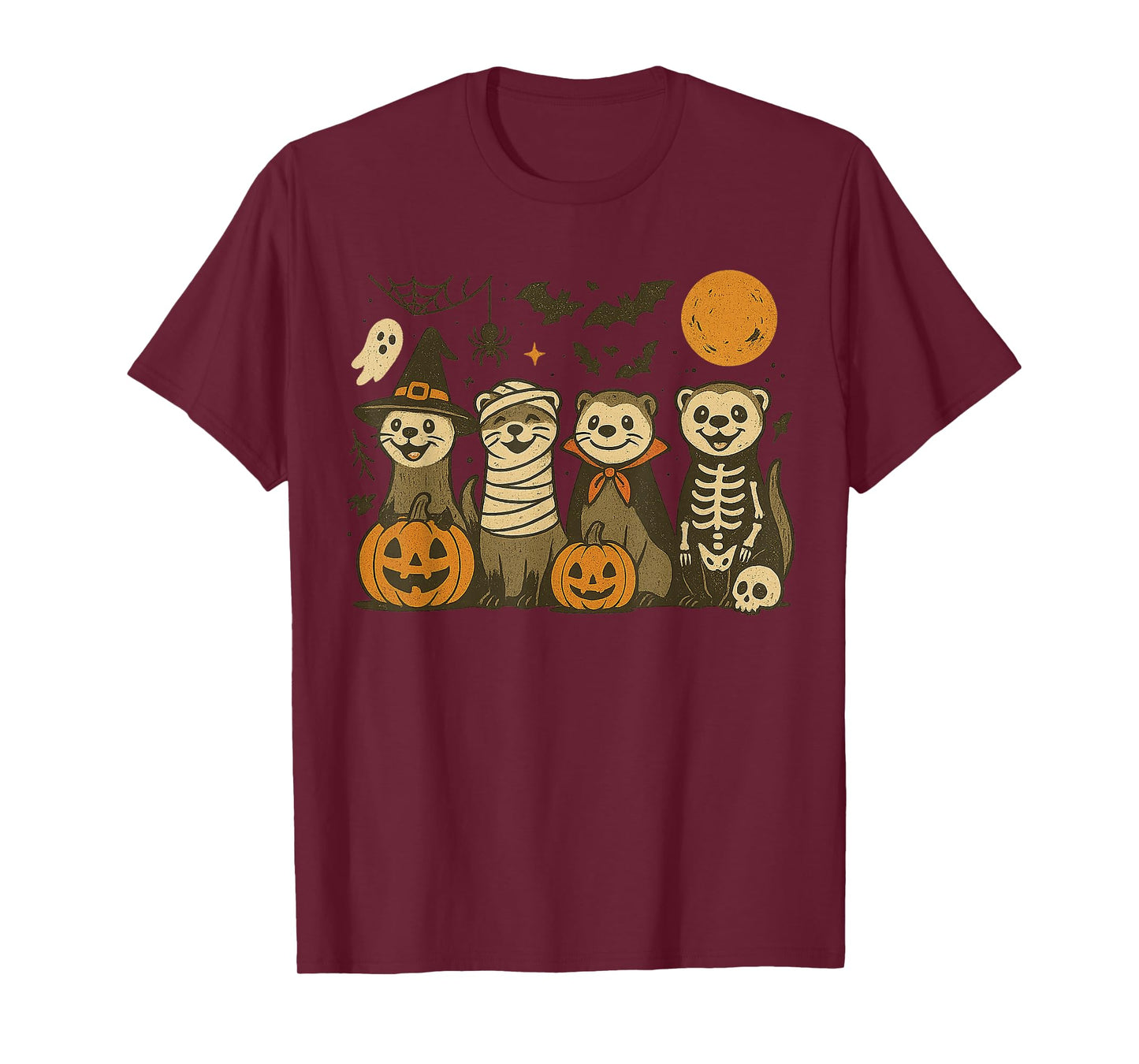 Halloween Ferret Costumes Ghost Witch Mummy Gifts Men Women T-Shirt