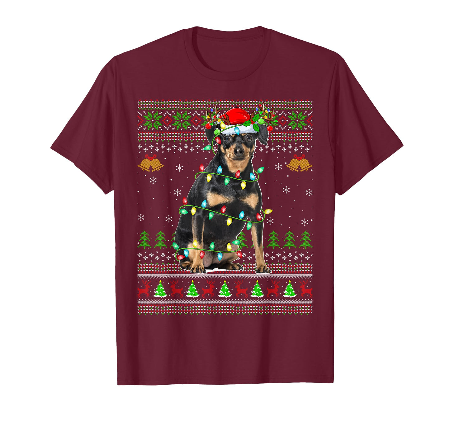 Miniature Pinscher Dog Ugly Christmas Sweaters Holiday Xmas T-Shirt
