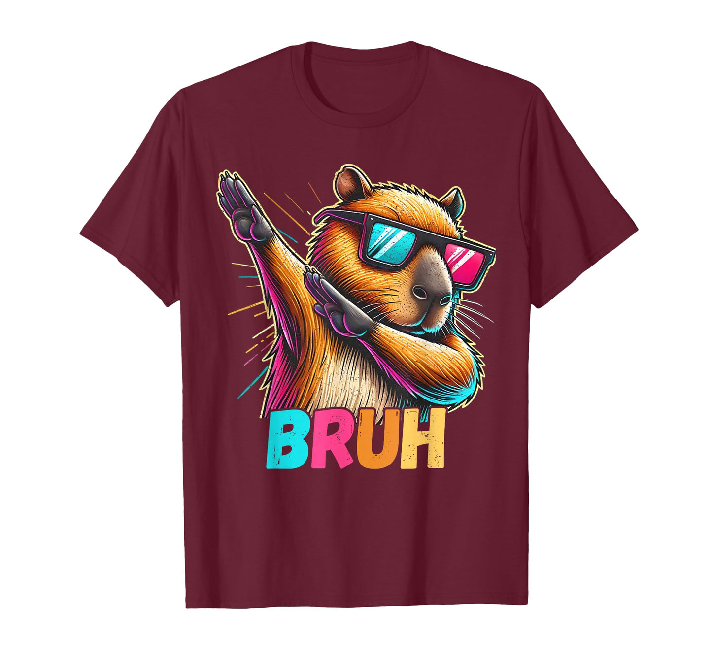 Funny Dabbing Capy Bruh Teens Youth Kids Meme Rodent Lovers T-Shirt