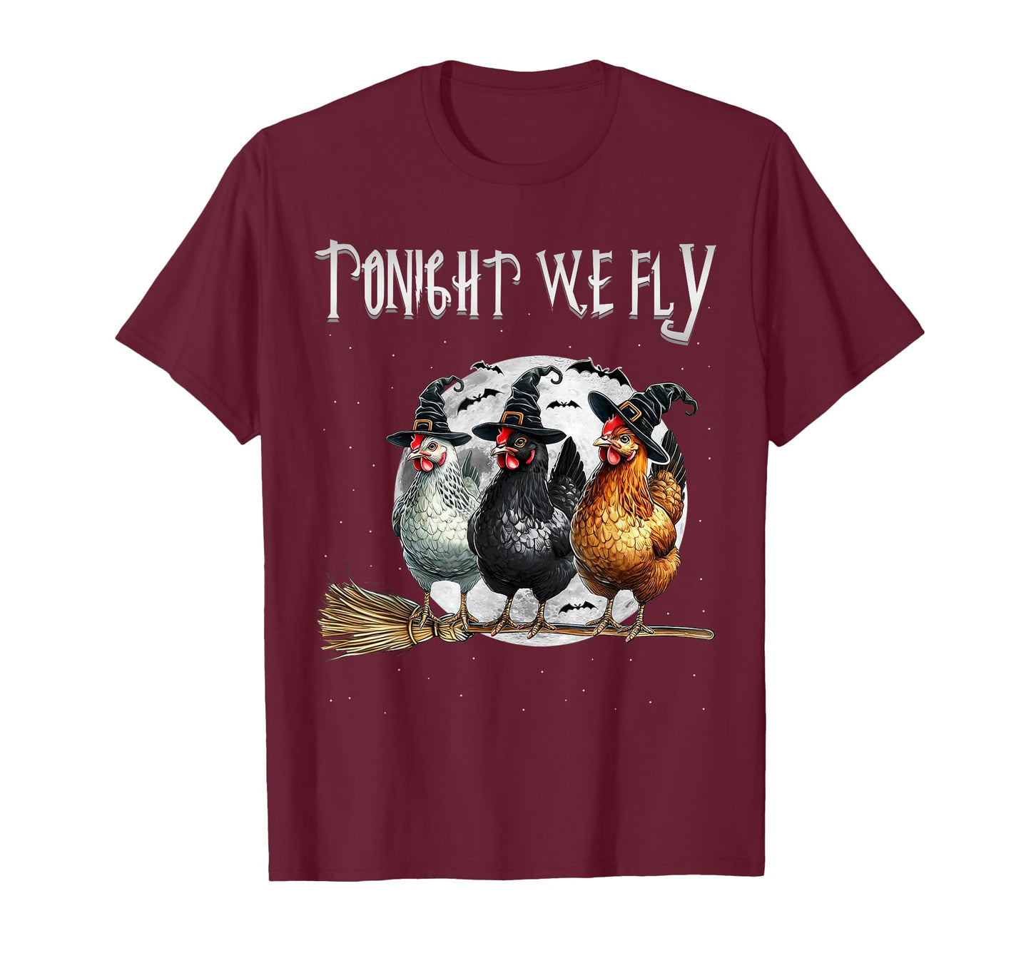 Funny Chicken Witches Horror Halloween Nights Spooky Season T-Shirt