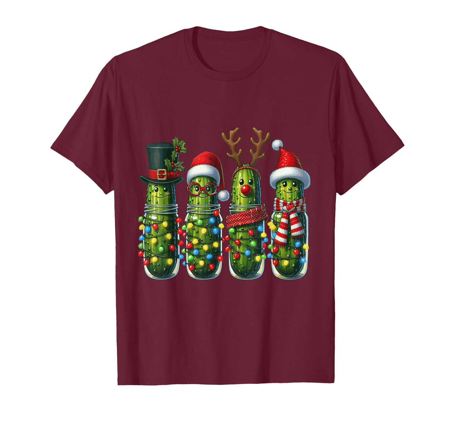 Christmas Pickle Squad Mason Jar Lights T-Shirt