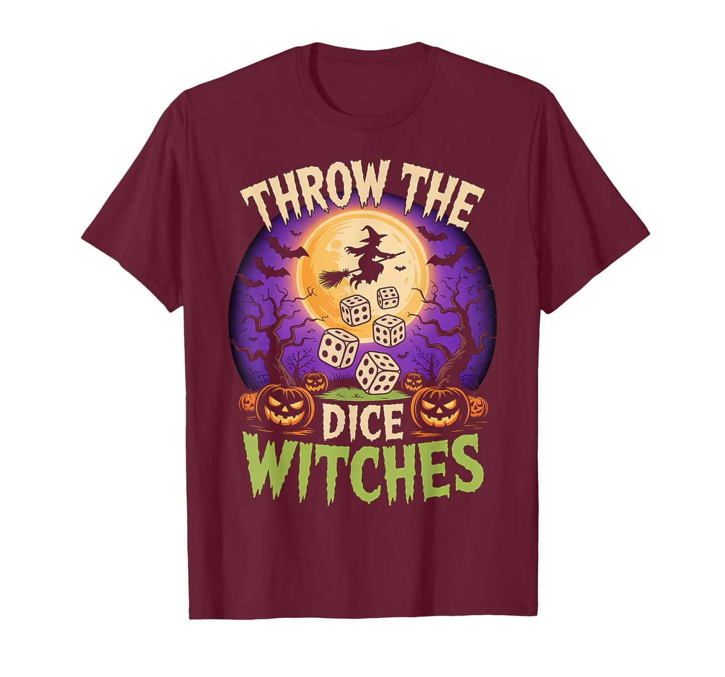 Throw The Witches Spooky Halloween Dice T-Shirt