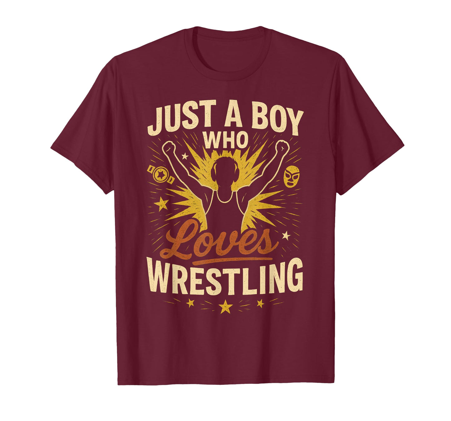 Retro Just A Boy Who Loves Wrestling Wrestler Boy T-Shirt