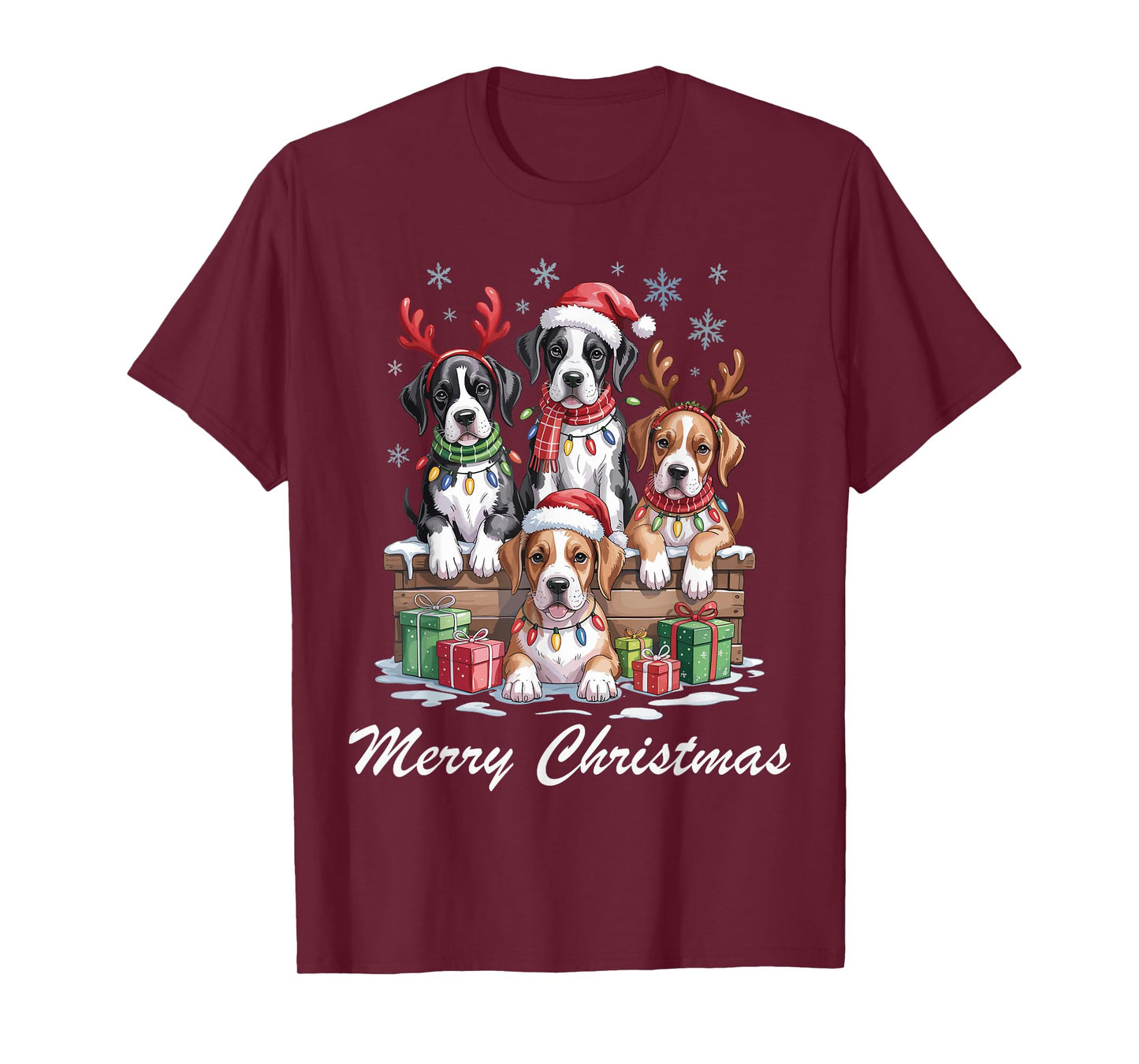 Great Dane Merry Christmas Funny Dog Lovers Holiday Pajama T-Shirt
