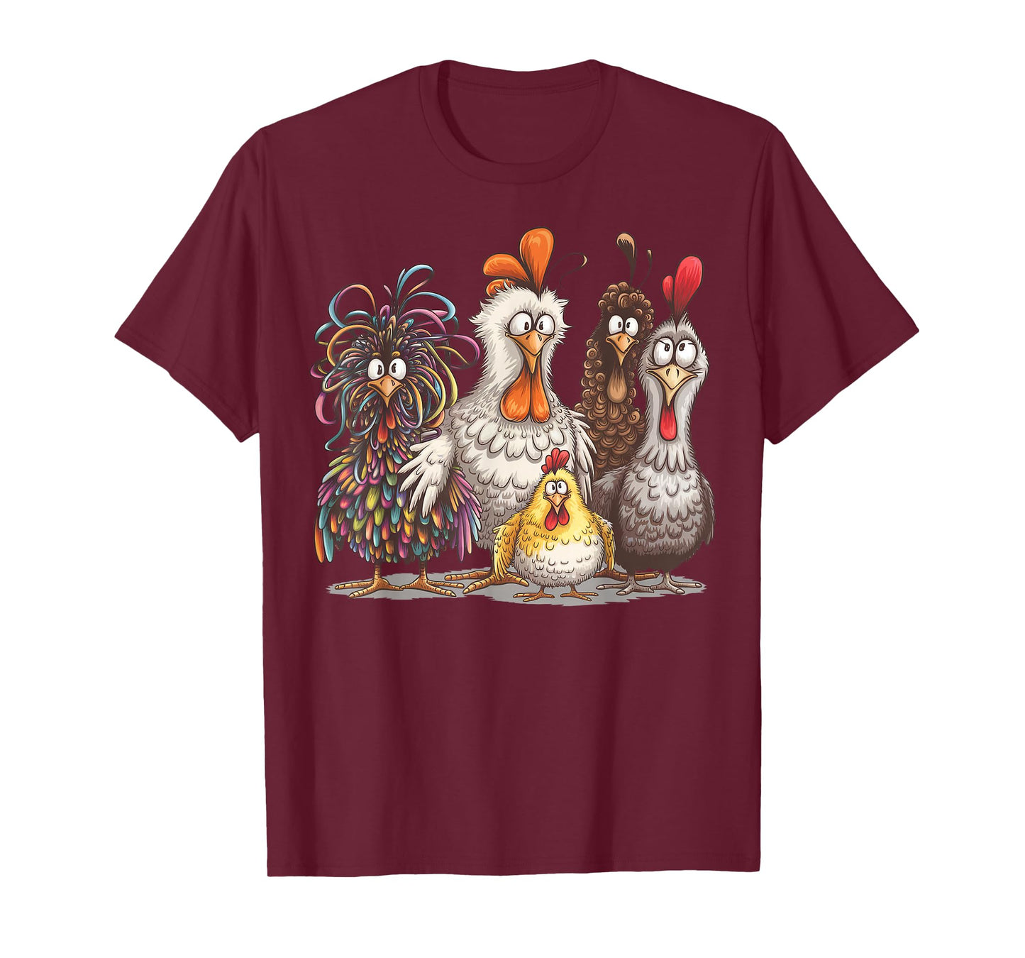 Chicken Art Crazy Chicken Gifts For Men Women Kid Boy Family T-Shirt