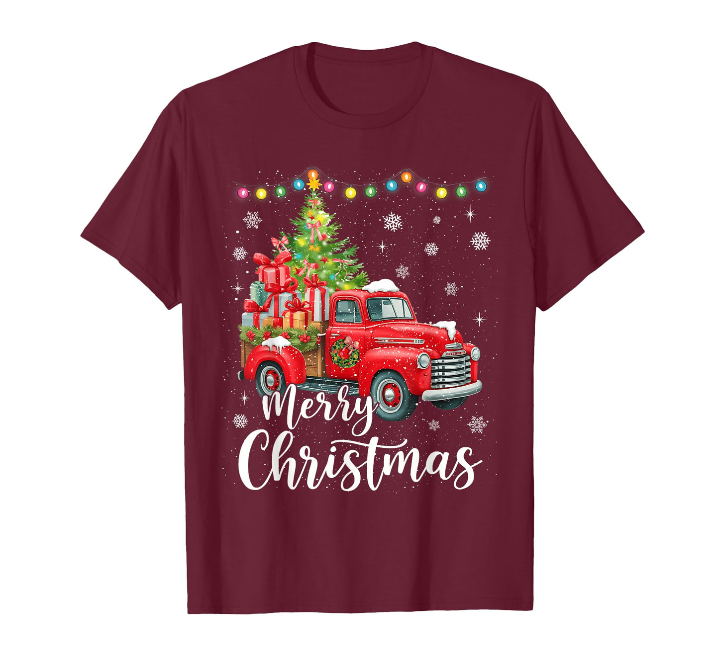 Merry Christmas Red Truck Family Christmas Matching Pajama T-Shirt