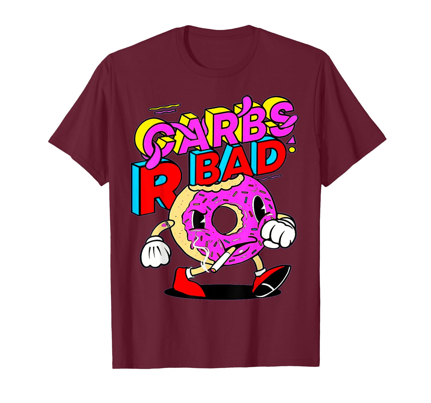 Funny Carbs R Bad Weightlifting Workout Bodybuilding Gym T-Shirt