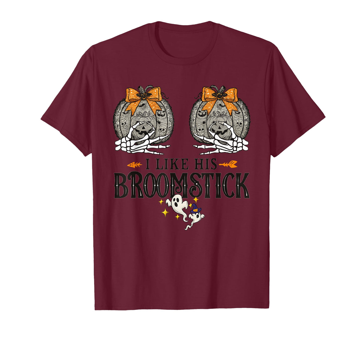 I Like His Broomstick He Likes My Pumpkins Couples Halloween T-Shirt