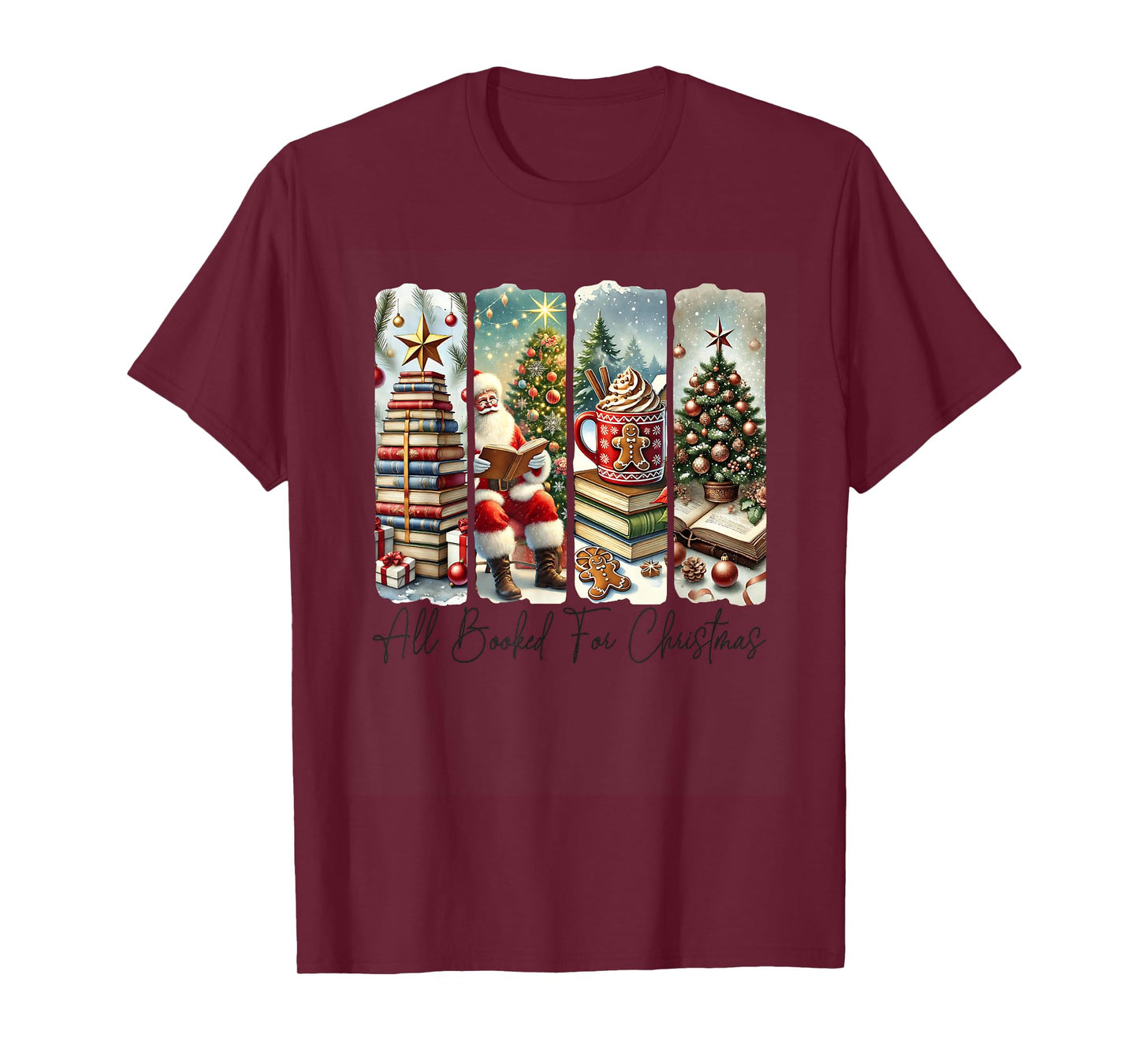 All Booked for Christmas Santa Mug Tree T-Shirt