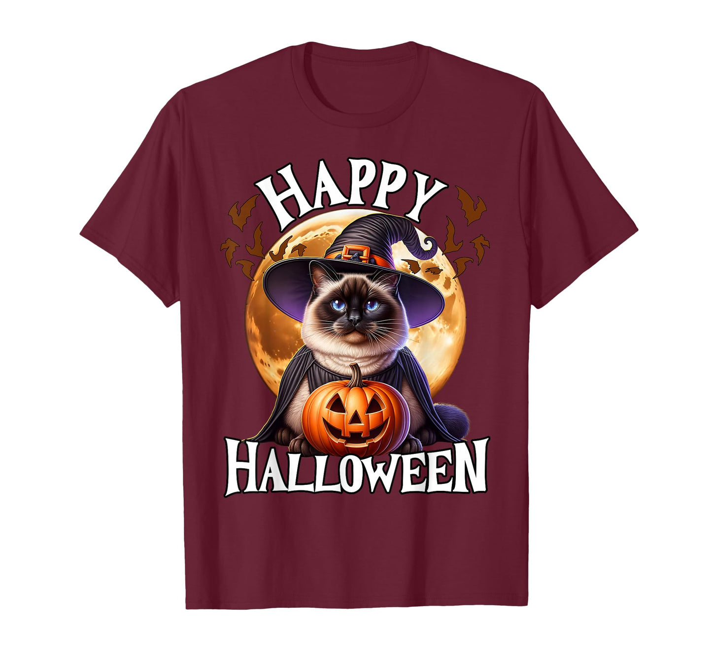 Halloween Siamese Cat Witch Costume Halloween Siamese Cat T-Shirt