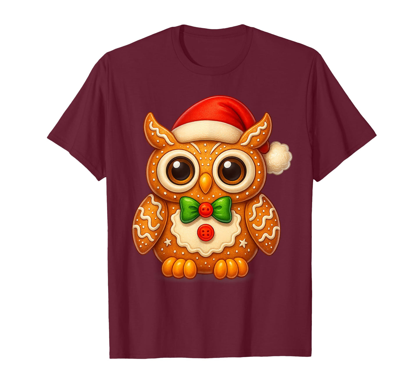 Funny Gingerbread Man Owl Christmas Tees Womens Mens Gifts T-Shirt