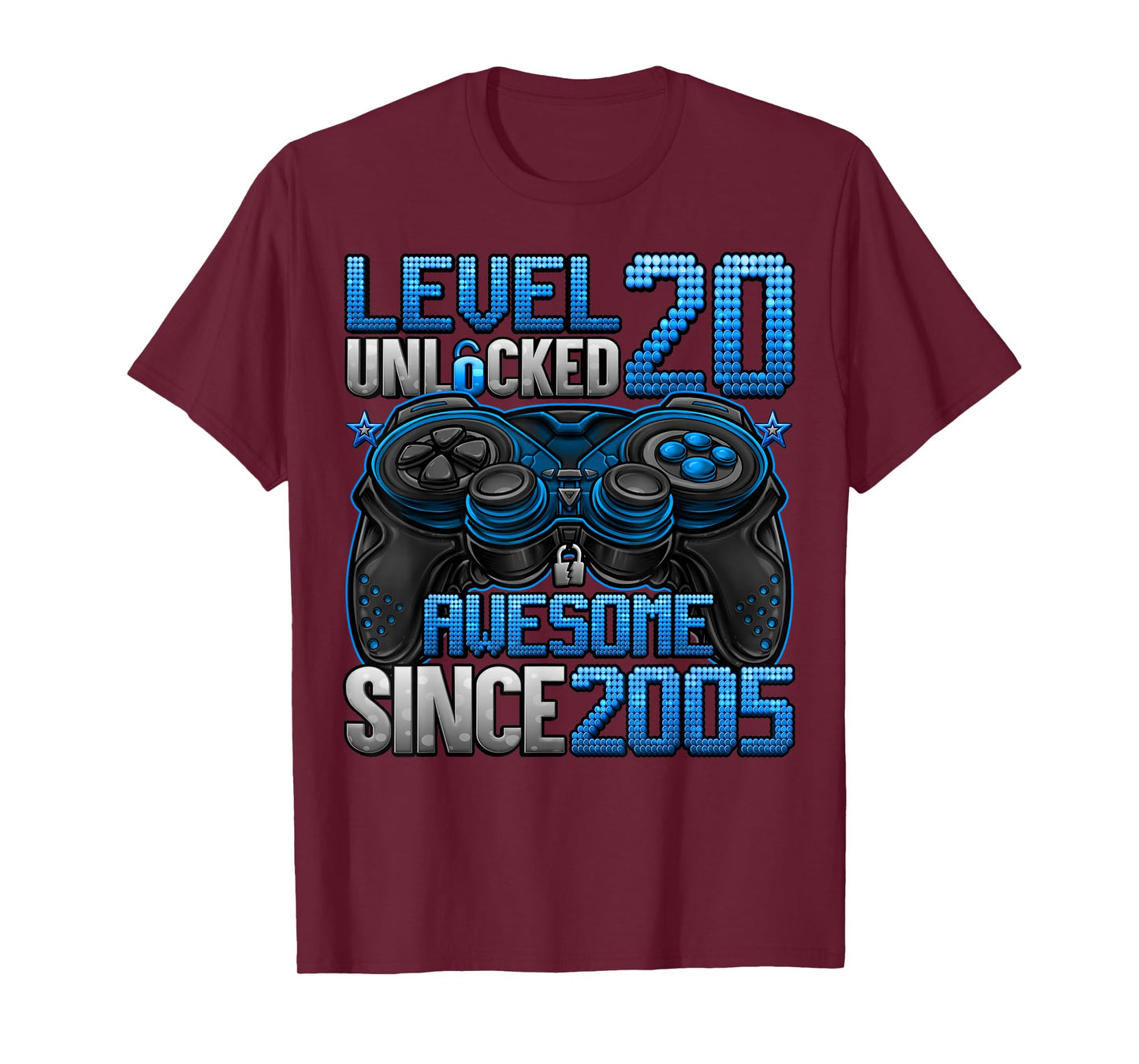 Level 20 Unlocked 20 Year Old Gifts Boys 20th Birthday Boy T-Shirt