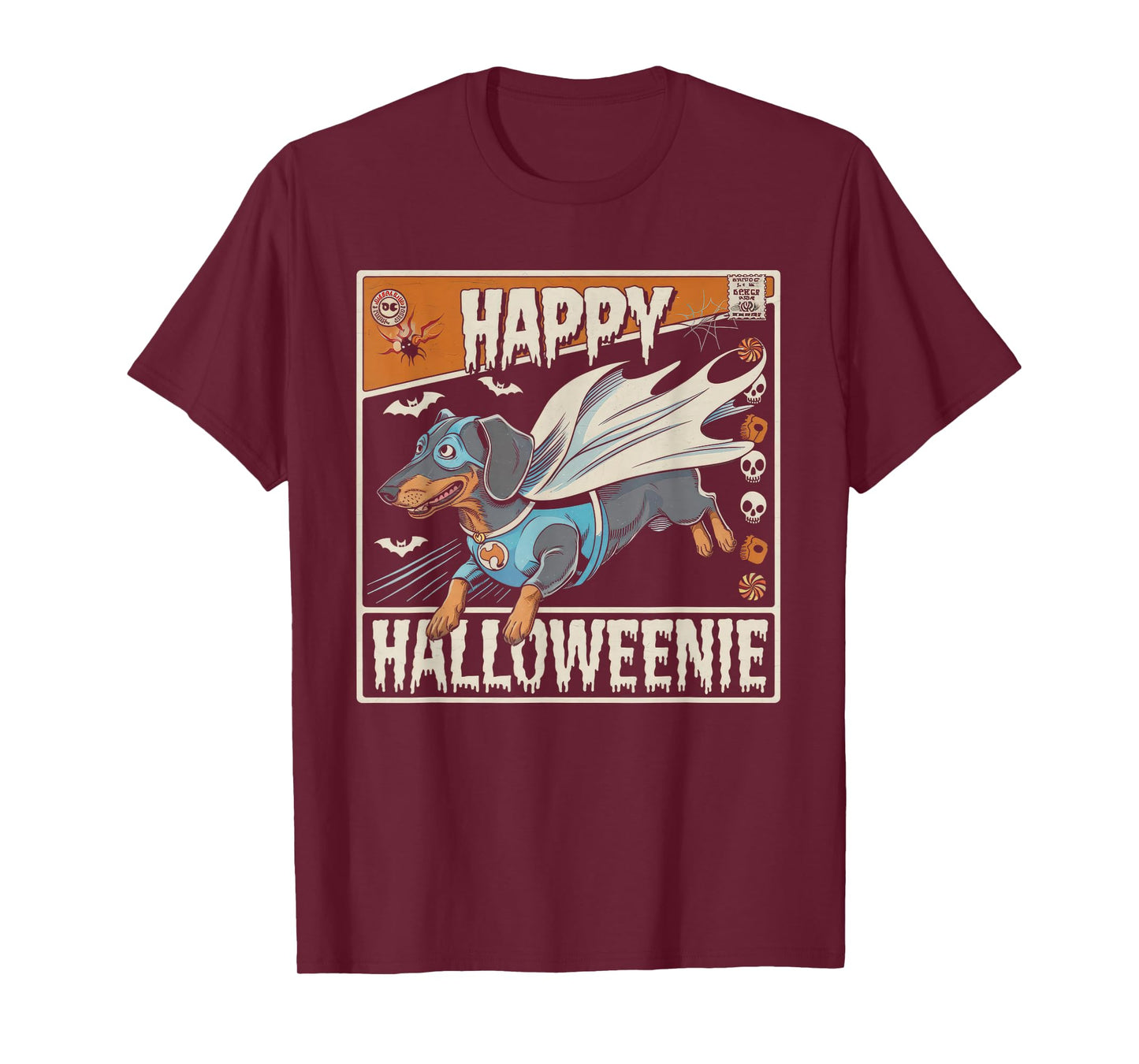 Happy Halloweenie Tshirt Women Men Wiener Monster Party T-Shirt