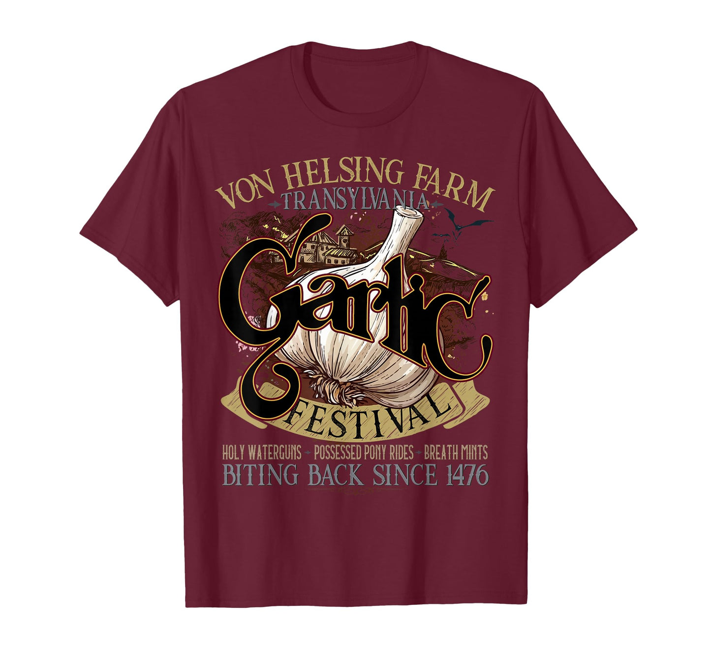 Halloween Transylvania Garlic Festival Funny Vampire T-Shirt