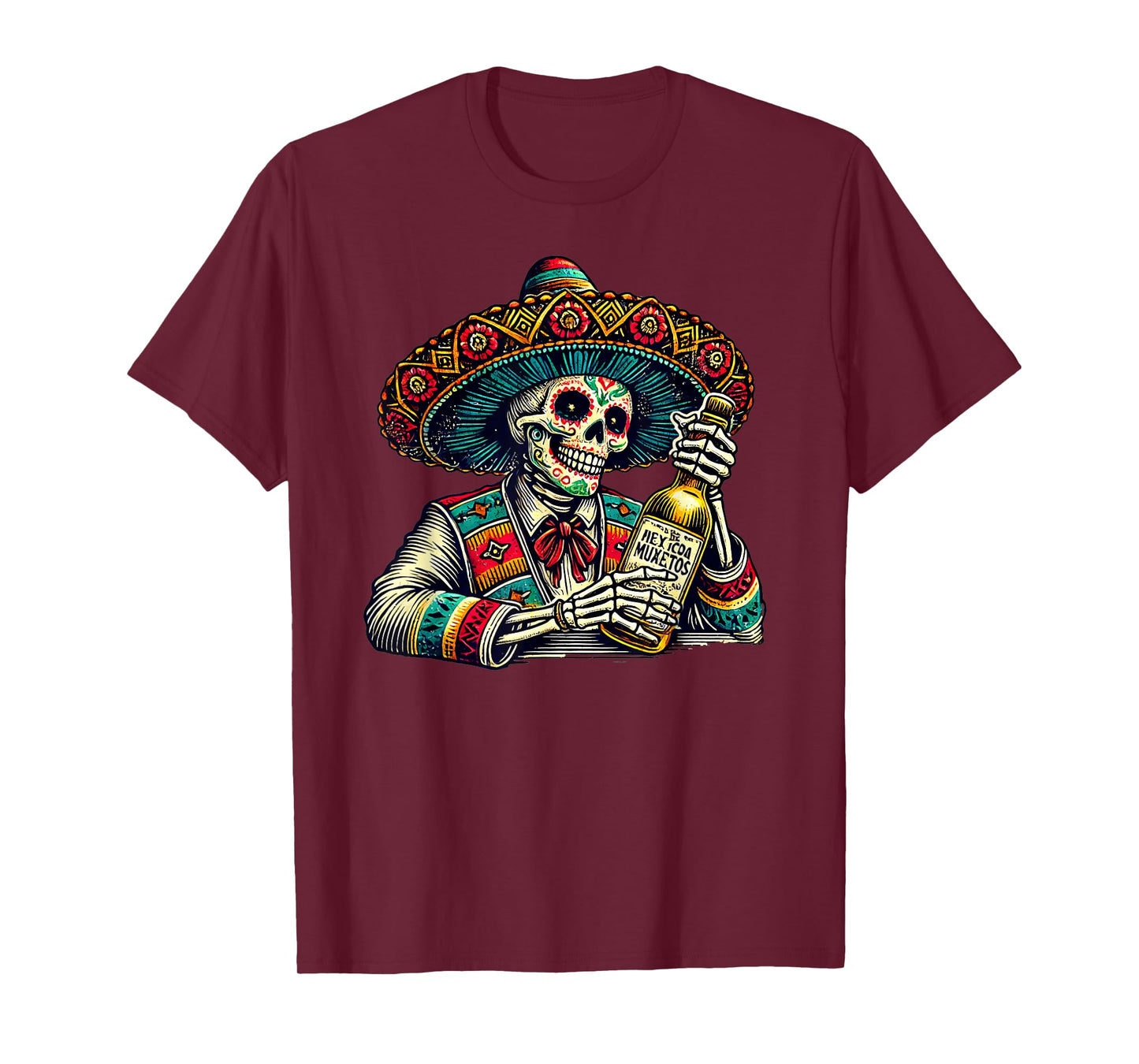 Dia De Los Muertos Mexican Vintage Skeleton Tequila Mexico T-Shirt